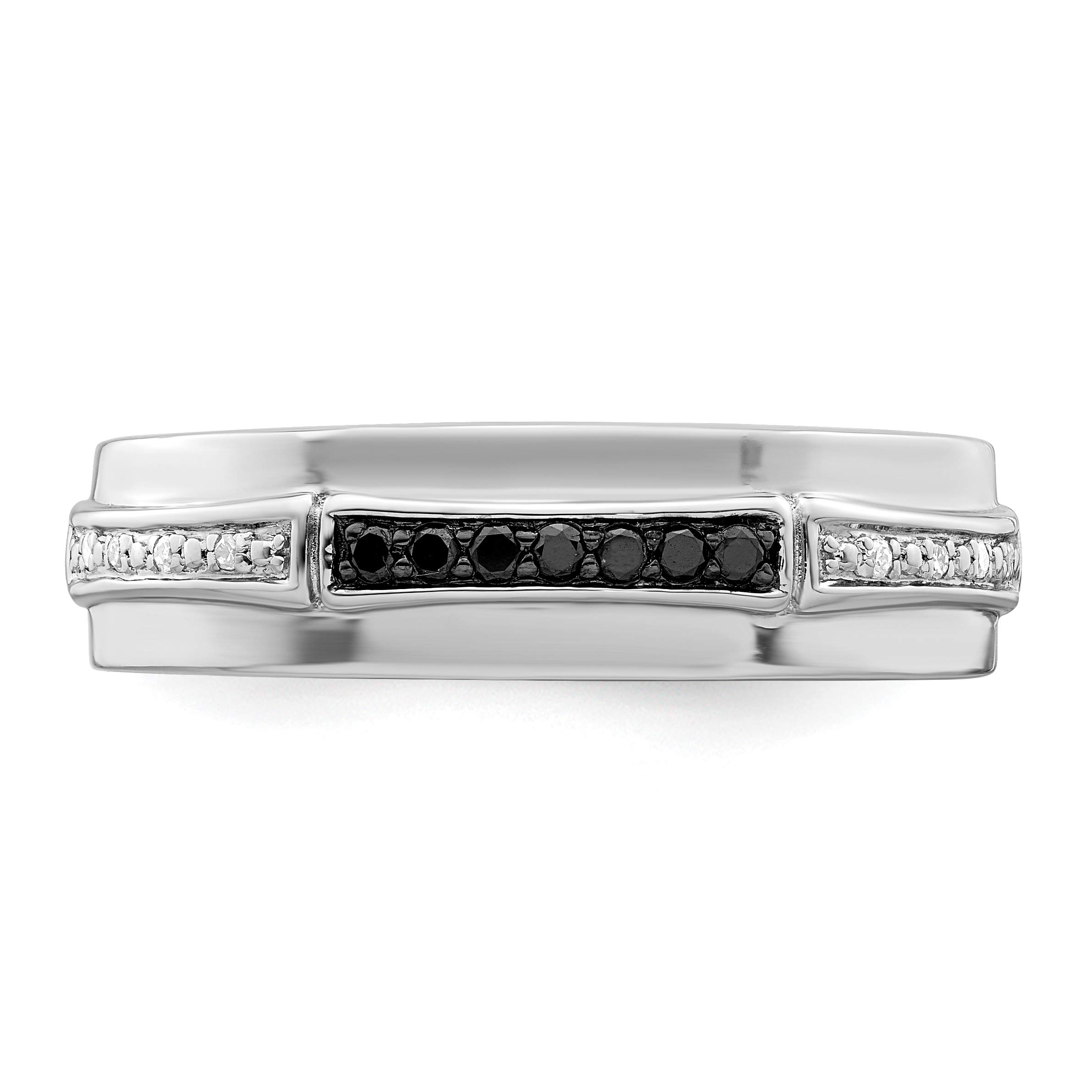925 Sterling Silver Men's Ring with White & Black Diamonds | Elegant Wedding Band, Anniversary Gift for Him, Engagement Ring, Promise Ring | IceCarats