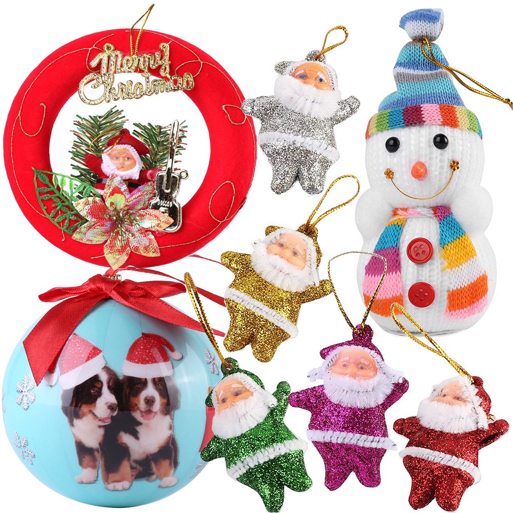 Roxie Classic Christmas Decorations - Shatterproof Pet Ball Ornaments, Snowman Plush Doll & Santa Claus Wreath Set for Xmas Tree, Home, Wedding & Party Decor | Perfect for Holiday Festivities, Indoor Decor & Gift Giving