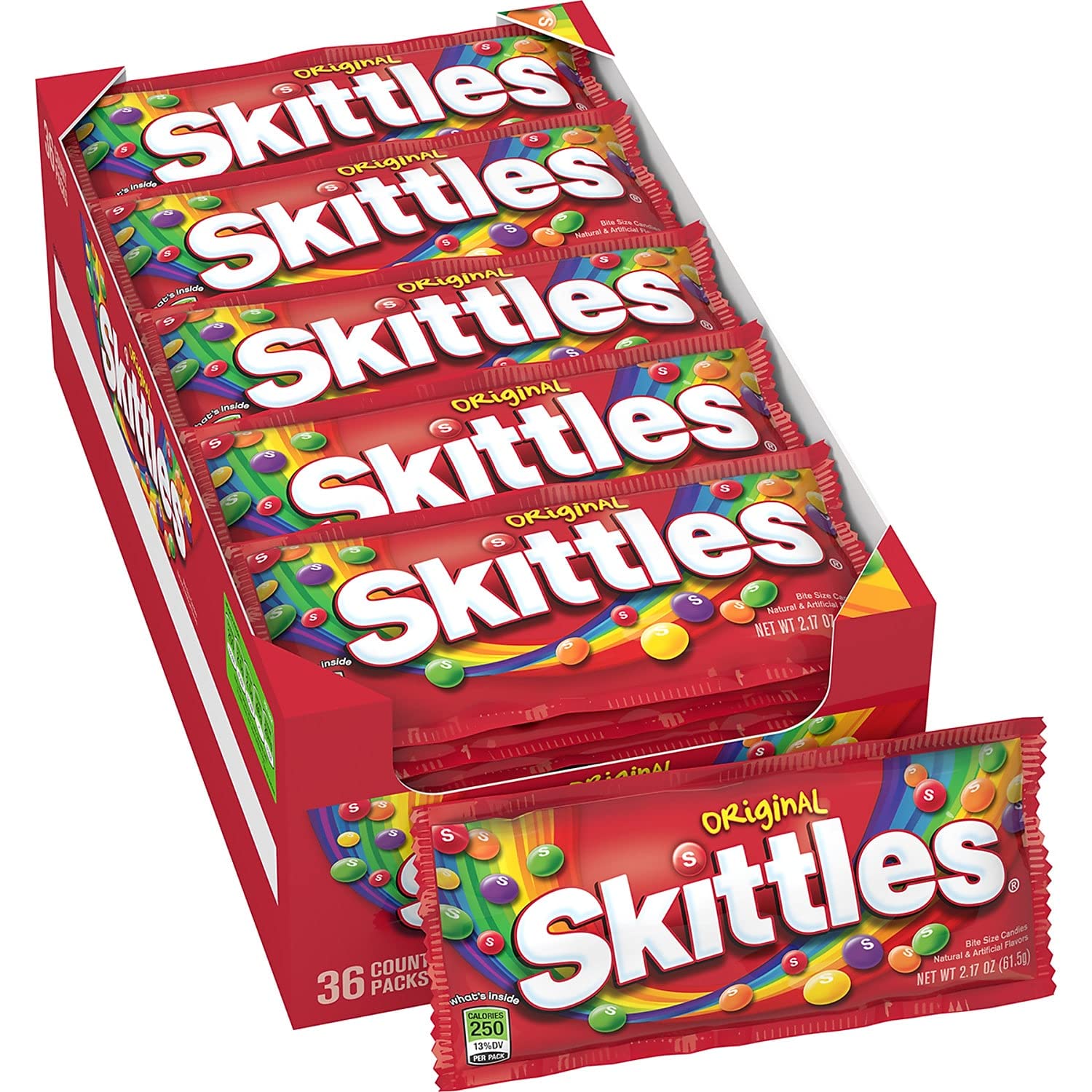 Original Skittles Chewy Candy Bulk Pack - 36 Count, Assorted Fruit Flavors for Parties, Halloween, Movie Nights & Office Snacks