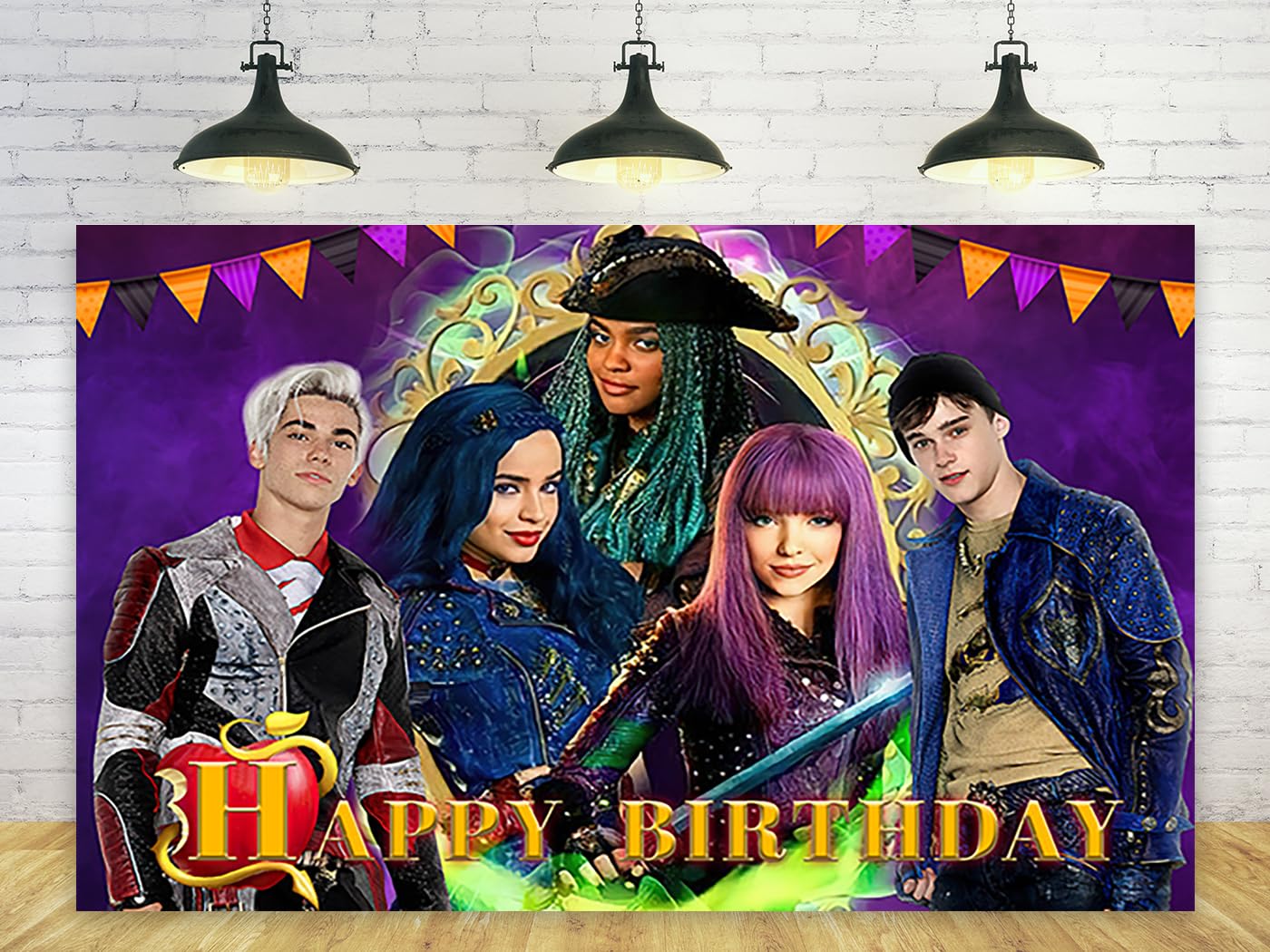 Purple Descendants Party Backdrop - 5x3ft Birthday Decorations, Cake Table Background & Theme Banner | Perfect for Kids' Birthday Parties, Themed Events & Photo Booths