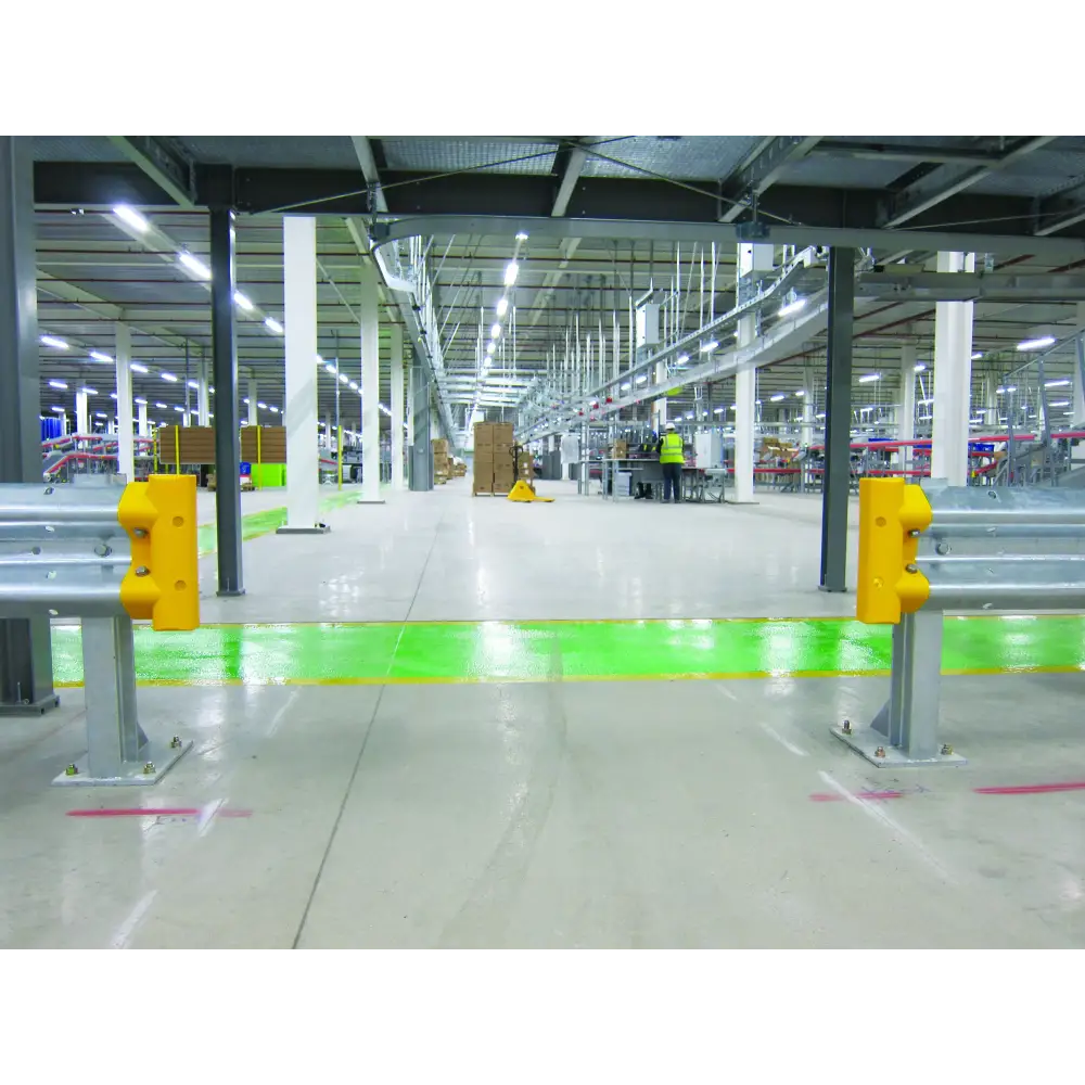 Brandsafe Armco Pedestrian Safety Barrier - Heavy Duty Steel Guardrail for Warehouse, Factory & Construction Site Protection - Ideal for Crowd Control and Workplace Safety