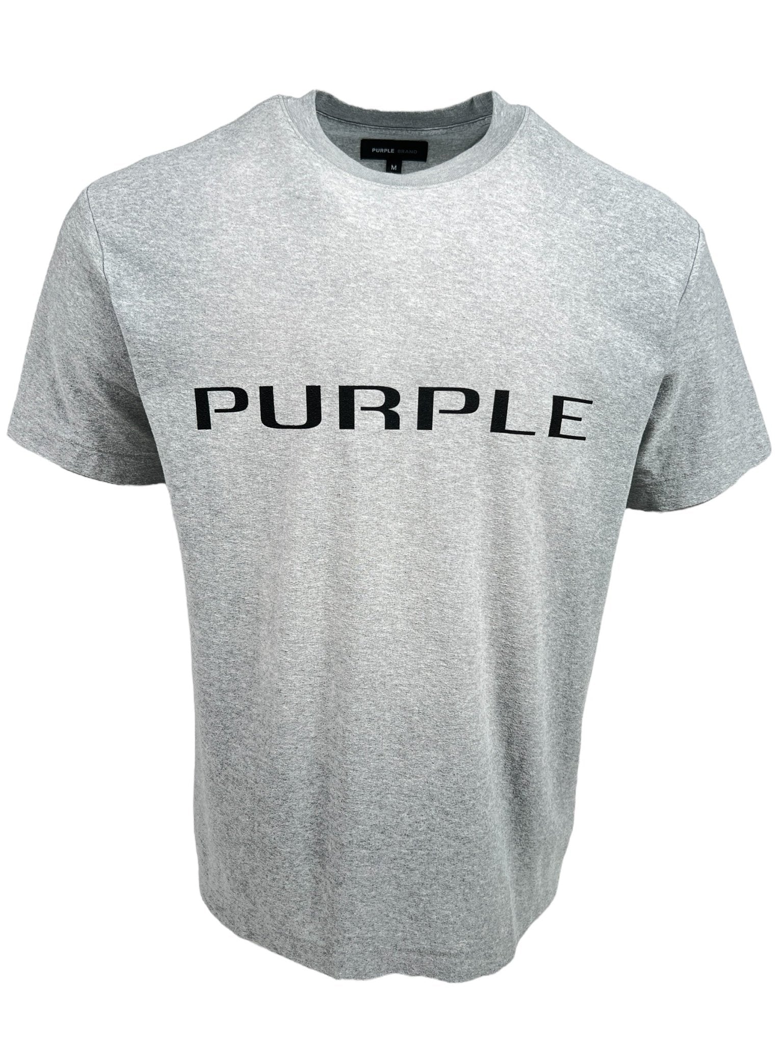 Purple Brand P104 JWHG Textured Jersey Tee - Heather Gray Cotton T-Shirt for Men | Casual Wear & Street Style Outfits