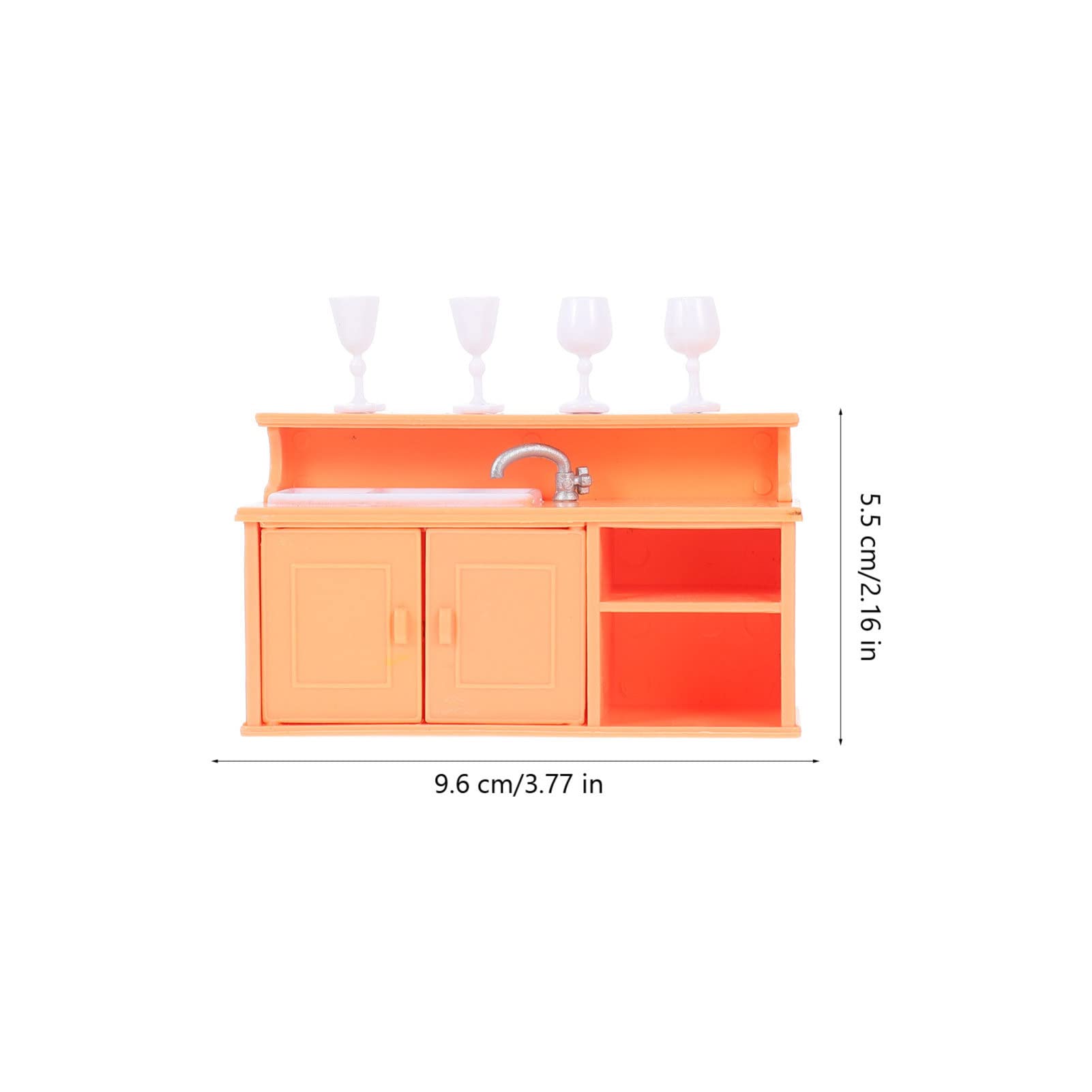 HANABASS 2-Piece Miniature Kitchen Cabinet Set - Wooden Mini Furniture for Dollhouse, Model Kitchens & Home Decor - Perfect for DIY Projects, Collectibles & Room Display