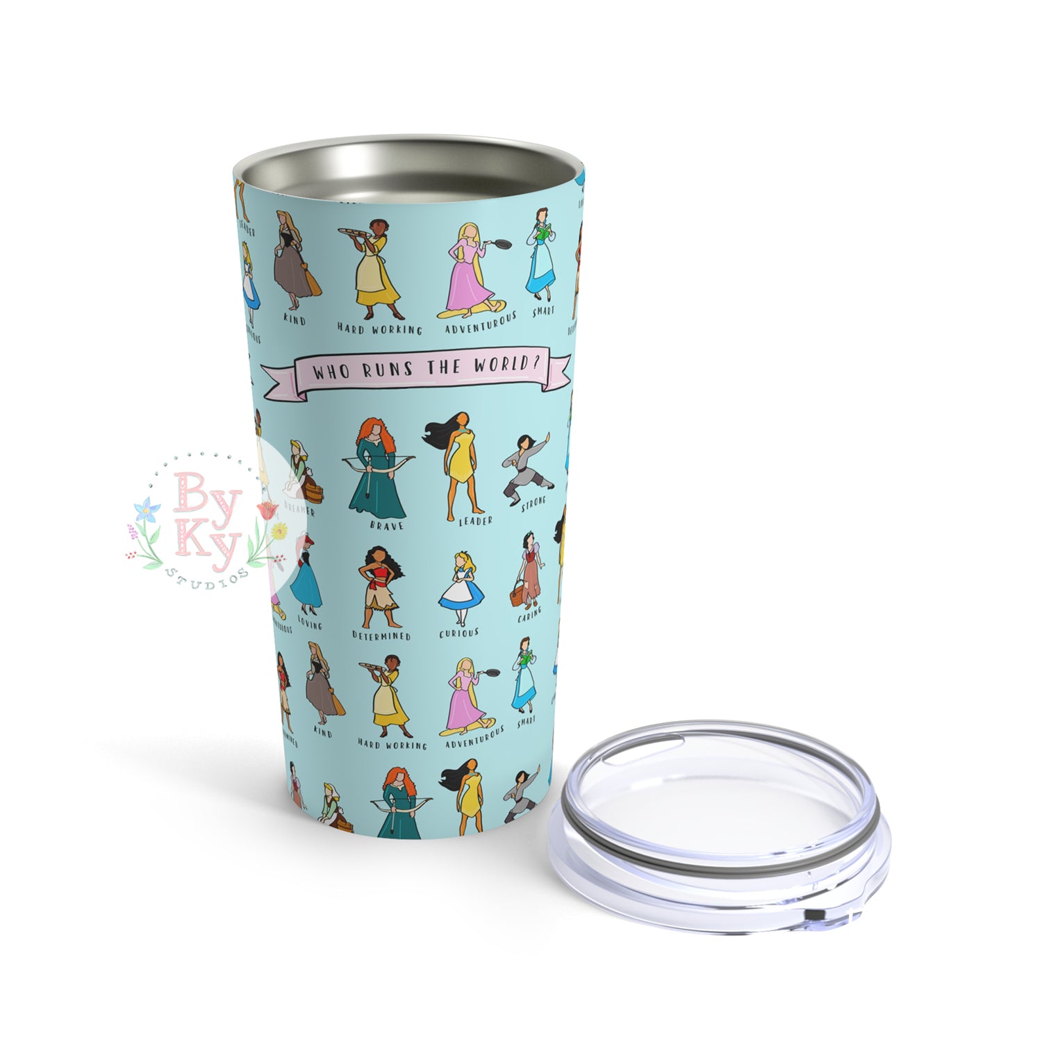 20oz Princess Who Runs the World Insulated Tumbler - Perfect for Coffee, Tea & Cold Drinks at Work, Gym or Travel