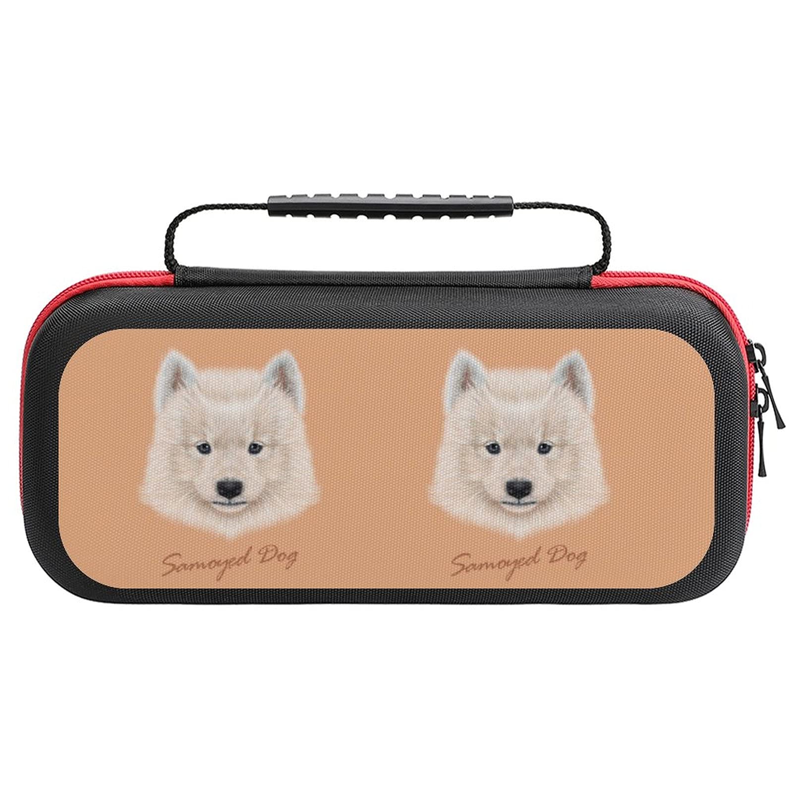 Samoyed Dog Printed Travel Carrying Case for Nintendo Switch Lite & Accessories - Portable Storage Bag for Gaming, Commuting, and Outdoor Adventures