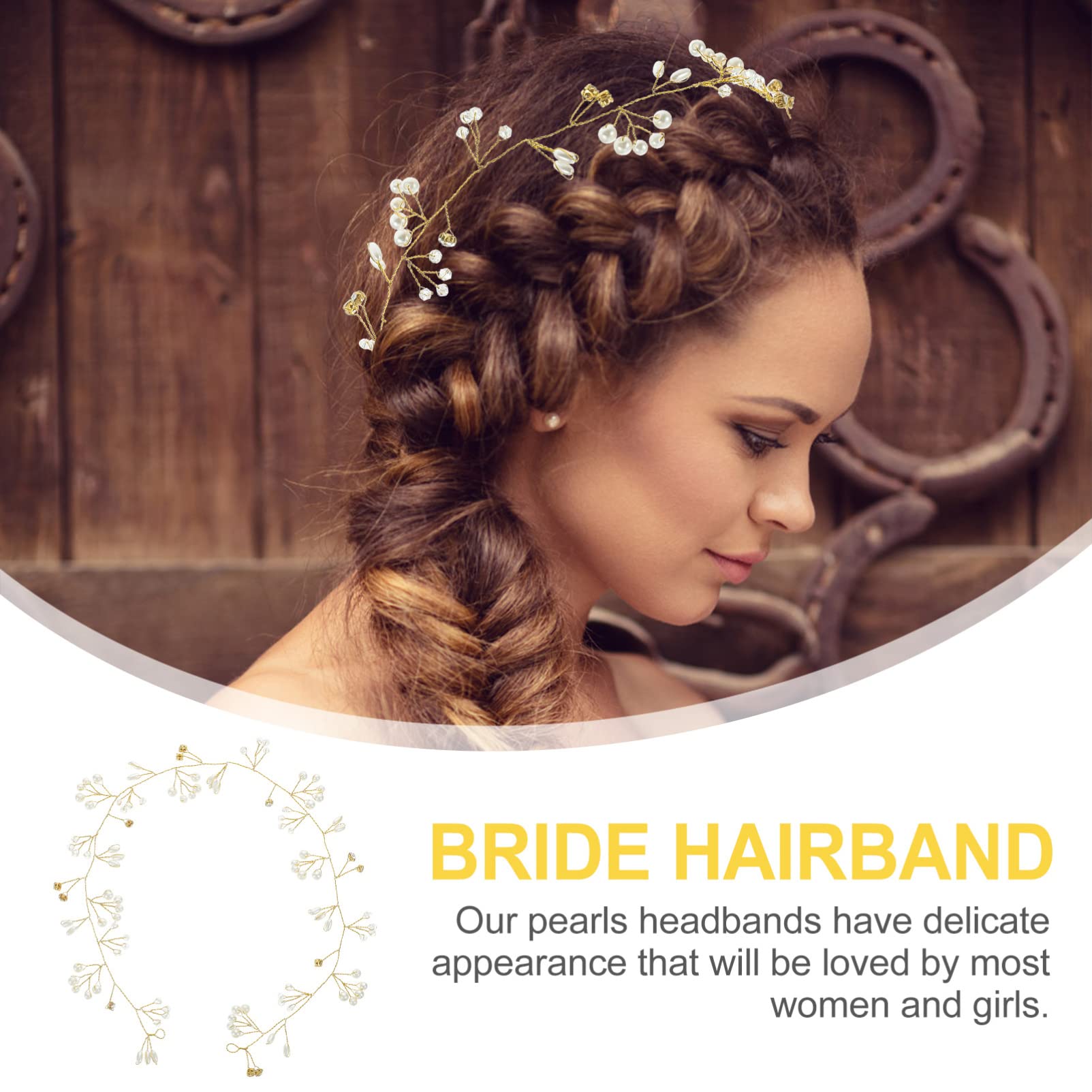 Lurrose Pearl Bridal Hair Vine – Elegant Wedding Hair Accessories for Brides, Bridesmaids & Prom | Headband Hair Jewelry for Weddings, Parties & Special Occasions