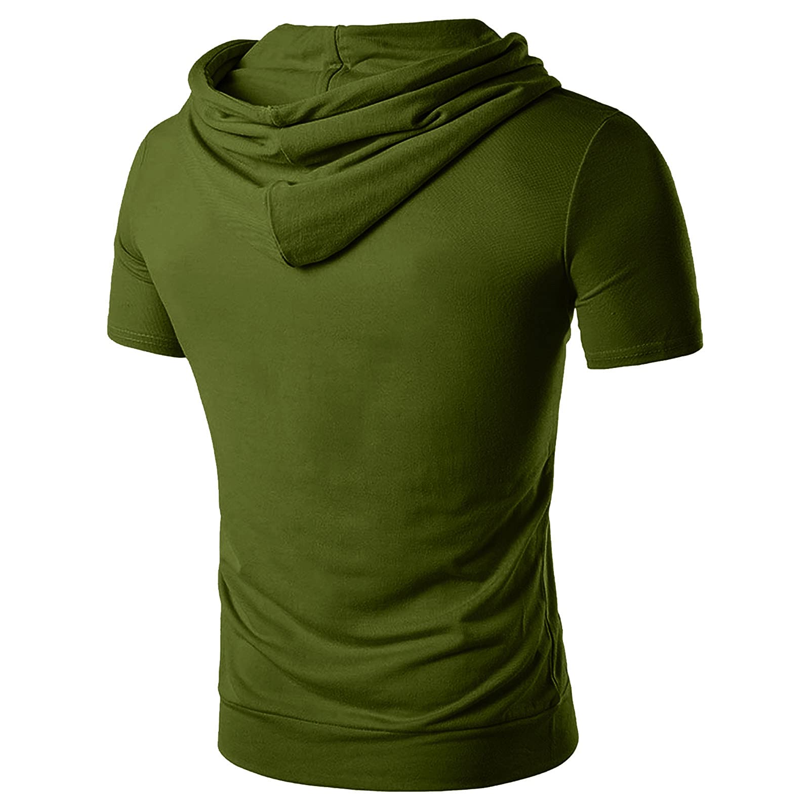 Men's Summer T-Shirts - Casual Short Sleeve Hooded Shirt for Sports & Outdoor Activities | Breathable Solid Color Tee for Running, Gym, and Daily Wear