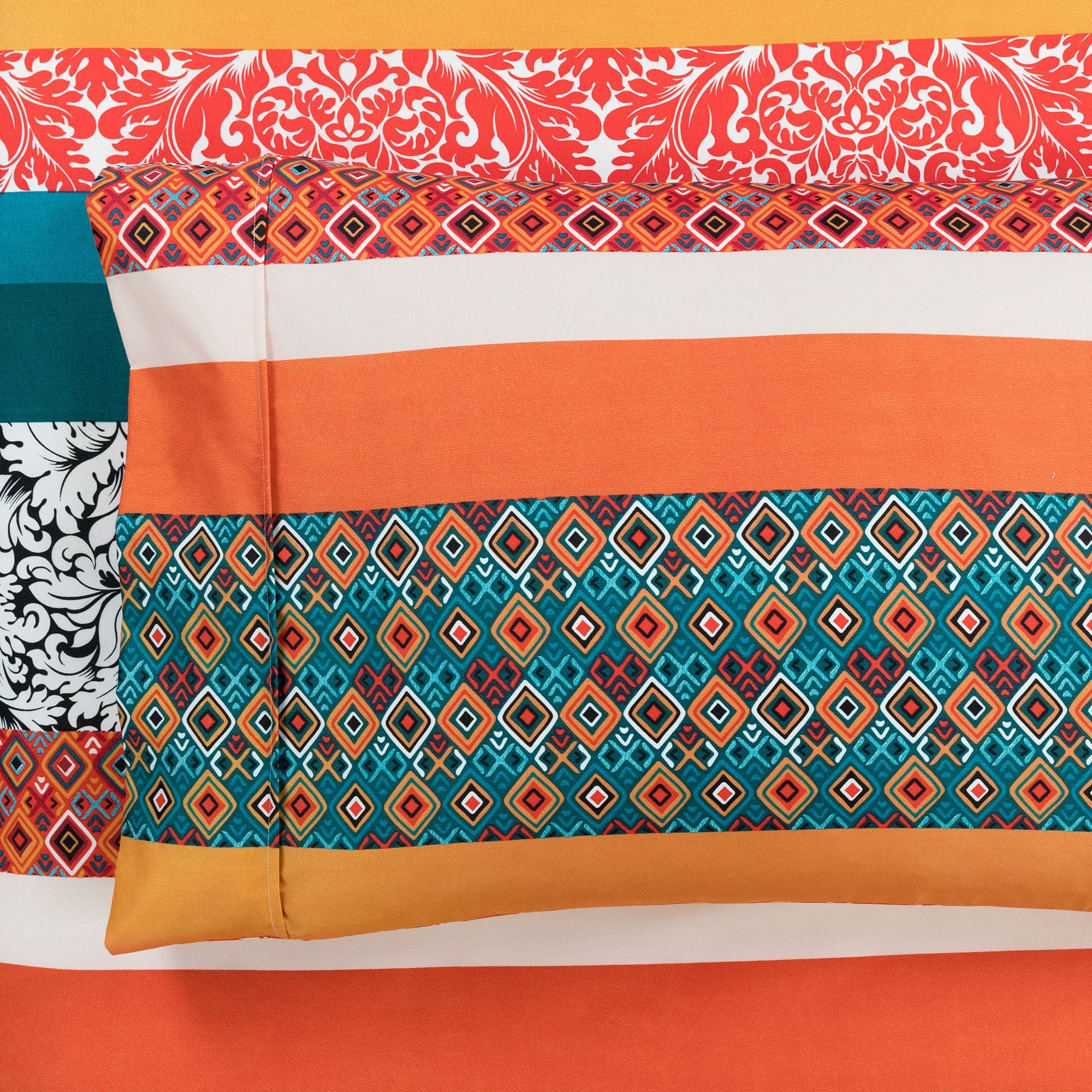 Boho Stripe 6-Piece Soft Cotton Sheet Set - Queen Size Bedding for Cozy & Stylish Bedroom Decor - Perfect for Guest Rooms, Dorms, and Master Bedrooms