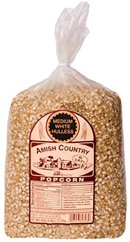 Amish Country Popcorn - 6 lb Bag of Medium White Popcorn Kernels | Non-GMO, Gluten Free, Old Fashioned Popcorn | Perfect for Movie Nights, Snacking & Gift Giving