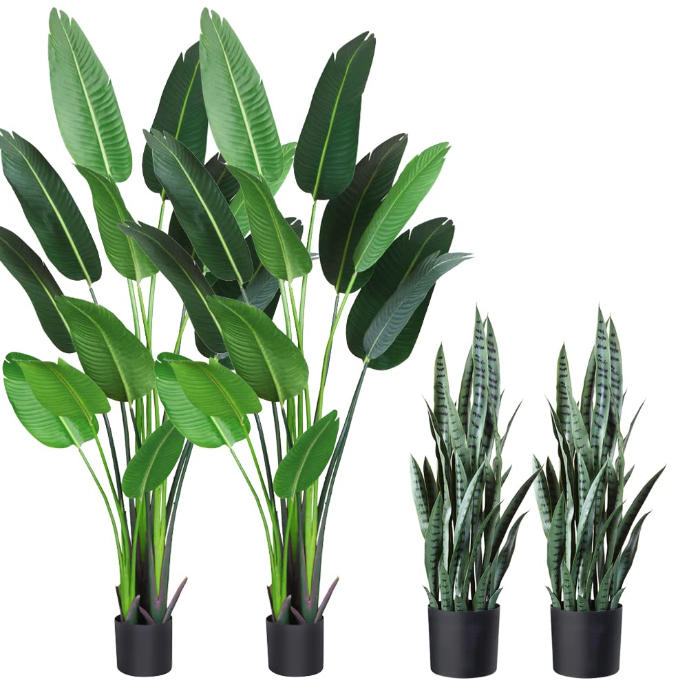 Fopamtri 6ft Artificial Bird of Paradise Plant & 38