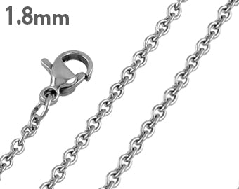 1.8MM Stainless Steel Cable Chain Necklace for Women & Men - Durable & Hypoallergenic Jewelry for Everyday Wear, Gifts & Special Occasions