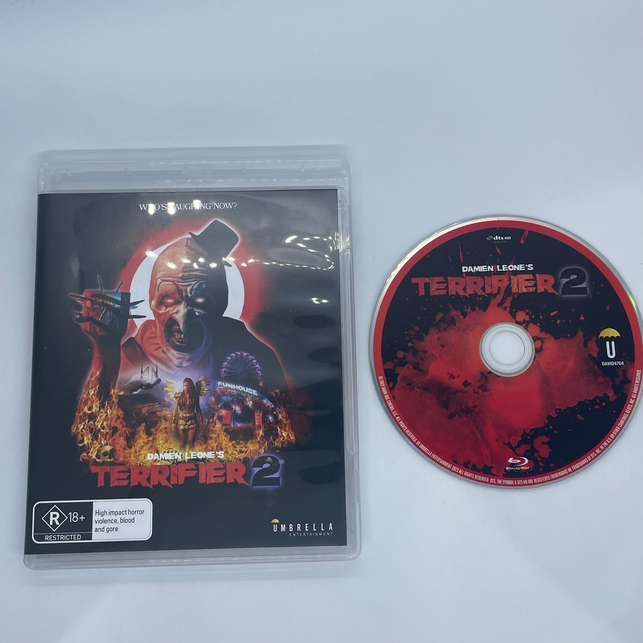 Damien Leone’s Terrifier 2 Blu-ray Disc - Horror Movie Collector's Edition | Perfect for Halloween Movie Nights & Scary Film Collections
