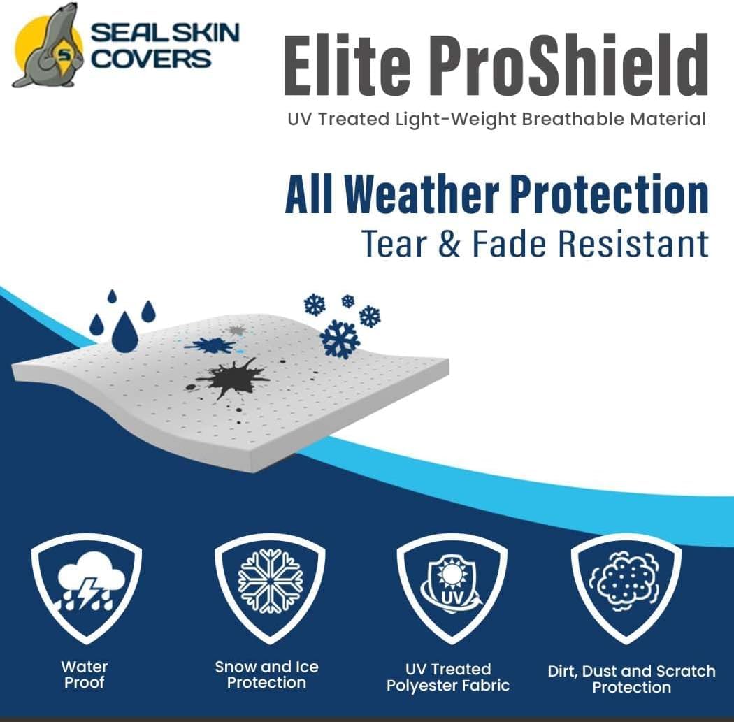 Heavy Duty 600D Waterproof Snowmobile Cover for Polaris, Skidoo, Yamaha - All Weather Protection with Storage Bag, Fits Up to 100