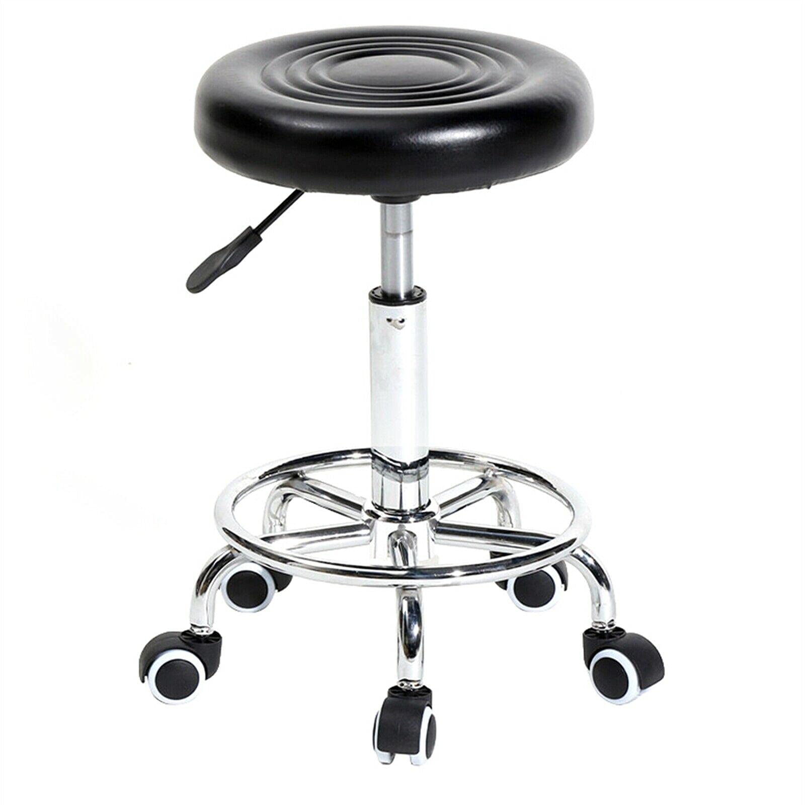 360° Swivel Adjustable Bar Stool with Lines - Black Kitchen Island Stool for Counter, Dining & Home Decor | Modern Barstool for Kitchen, Living Room & Office Use