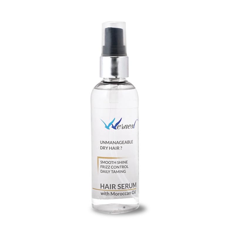 Wernest Frizz Control Hair Serum with Moroccan Argan Oil - Smoothing Anti-Frizz Treatment for All Hair Types (100ml) - Perfect for Daily Styling, Humidity Protection & Salon-Quality Results