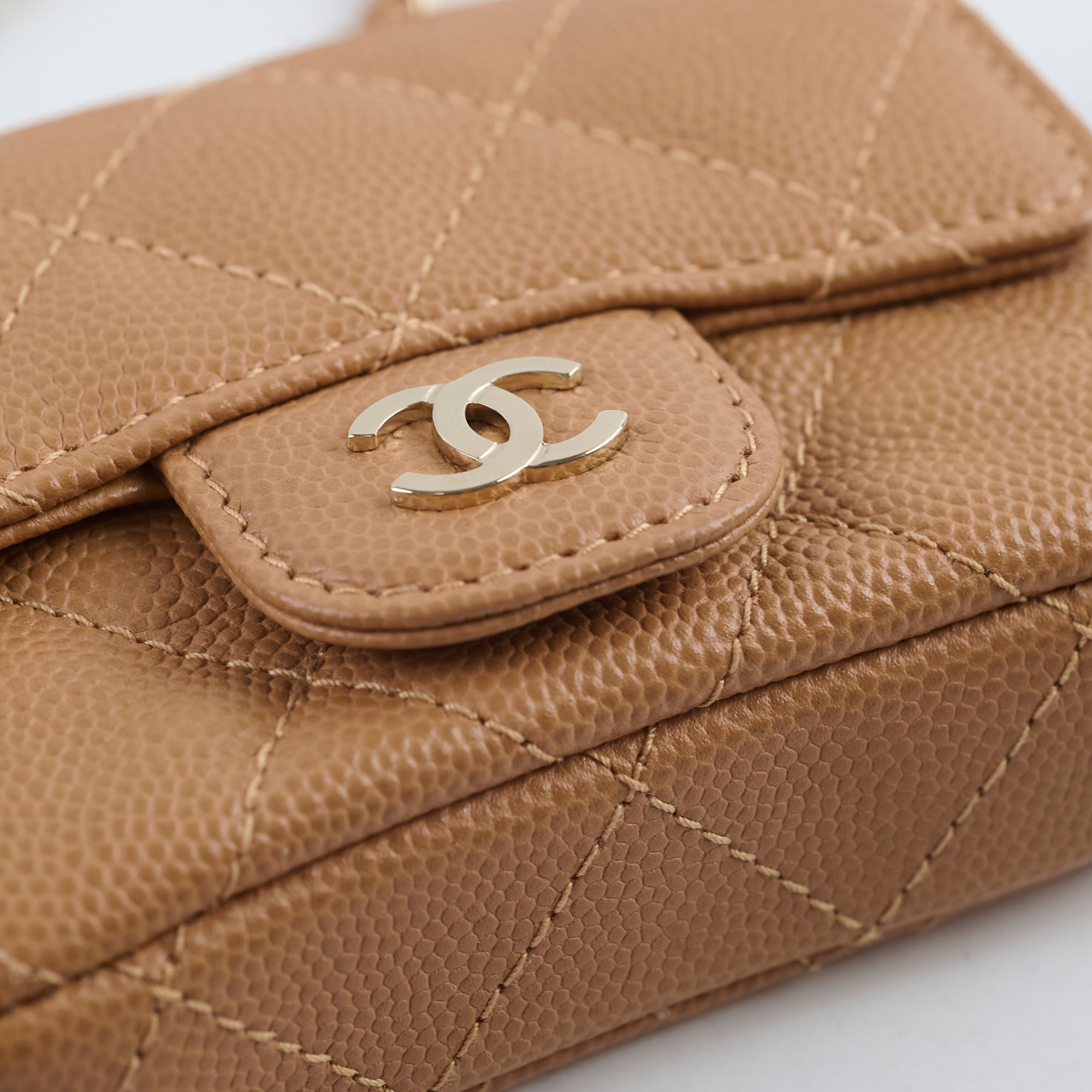 Chanel 23P Classic Clutch With Chain Belt Waist Bag Dark Beige Microchipped (2023) | Luxury Crossbody Bag for Women | Perfect for Parties, Date Nights & Special Occasions