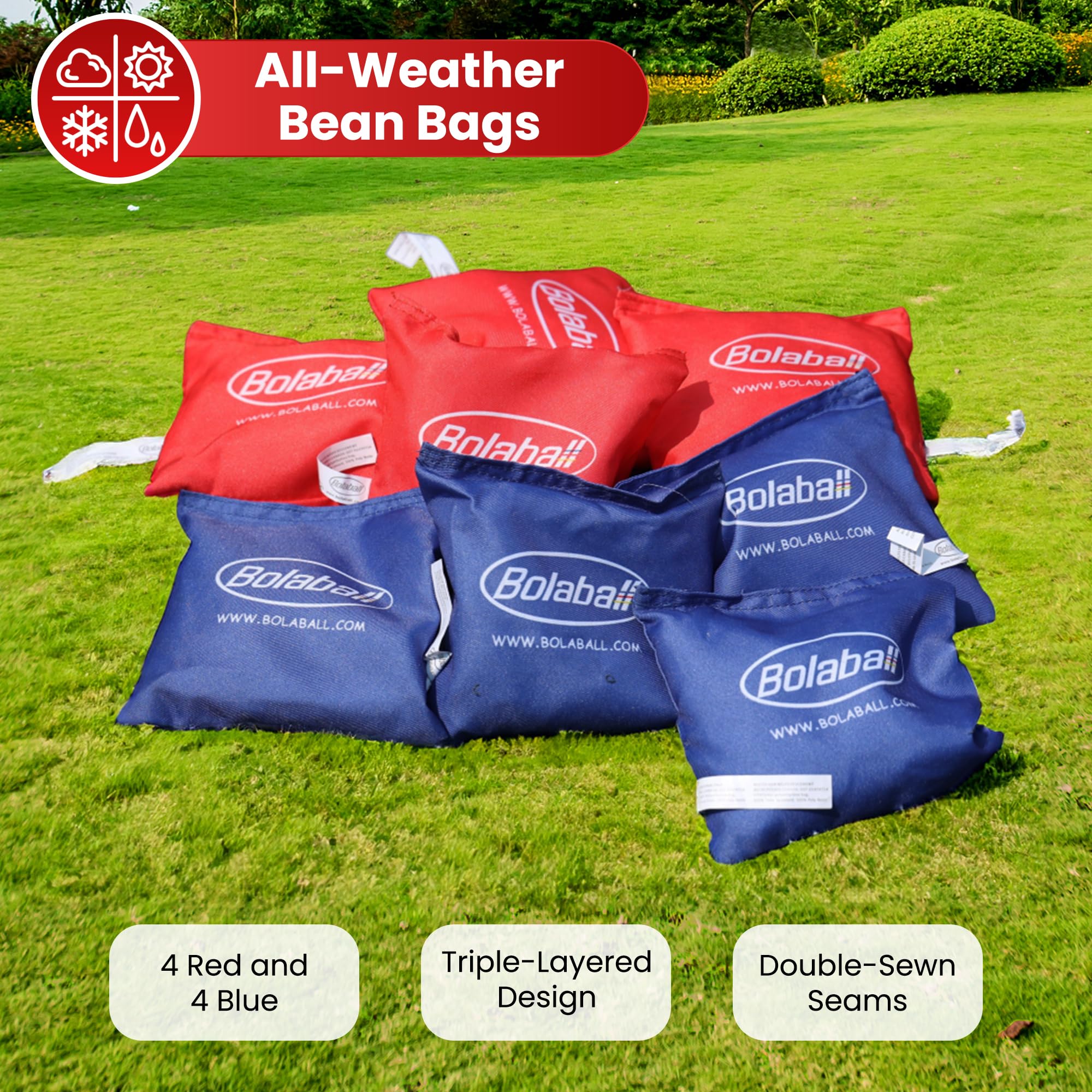 Premium Cornhole Board Set with 8 Bean Bags - 2x3 Feet Portable Wooden Cornhole Game for Adults & Kids - Perfect for Backyard, Tailgating, BBQ Parties & Outdoor Family Fun