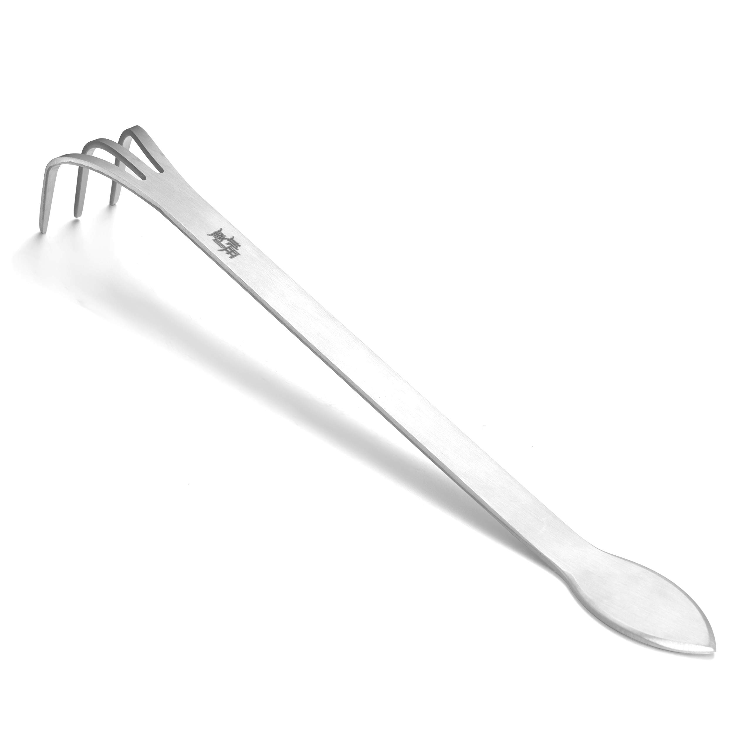 Premium 304 Stainless Steel Bonsai Rake Tool - 8.2 Inch Professional Gardening Rake with Ergonomic Handle for Bonsai Tree Care, Soil Cultivation & Zen Garden Maintenance