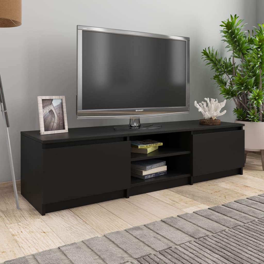 65 Inch TV Stand with Storage - Modern Entertainment Center Media Cabinet with Open Shelves & Doors - Classic TV Console for Living Room & Bedroom - Black (55.1