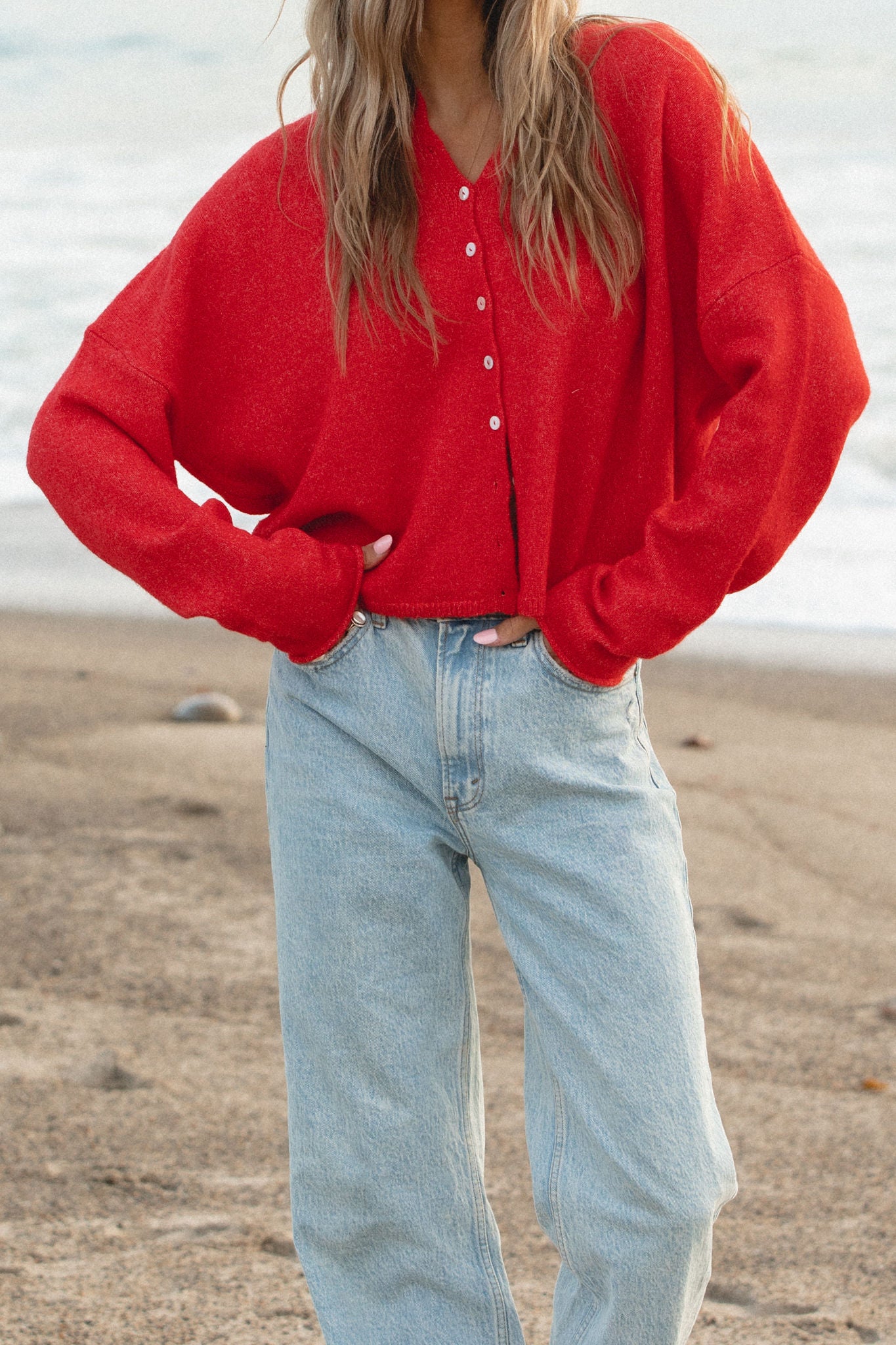 Free Falling Button Cardigan for Women - Soft & Stylish Open Front Knit Sweater | Perfect for Casual Outfits, Layering in Fall & Winter