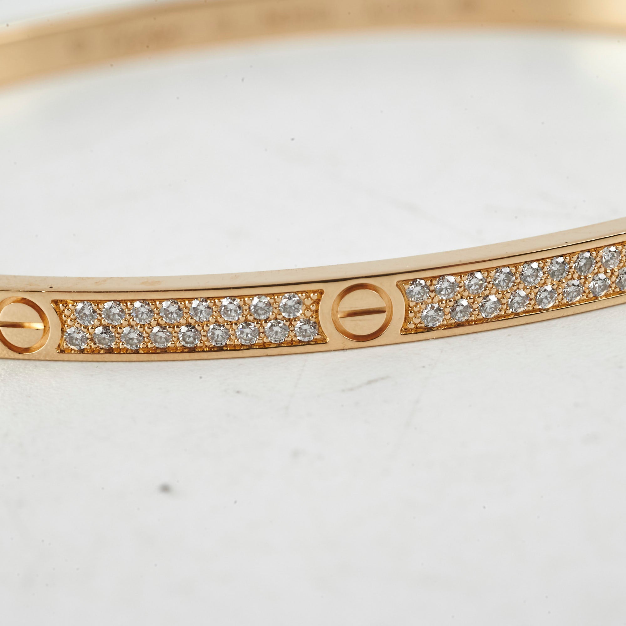 Cartier Small Love Pave Bracelet in 18K Yellow Gold - Luxury Diamond Tennis Bracelet for Women, Perfect for Anniversary Gifts & Special Occasions