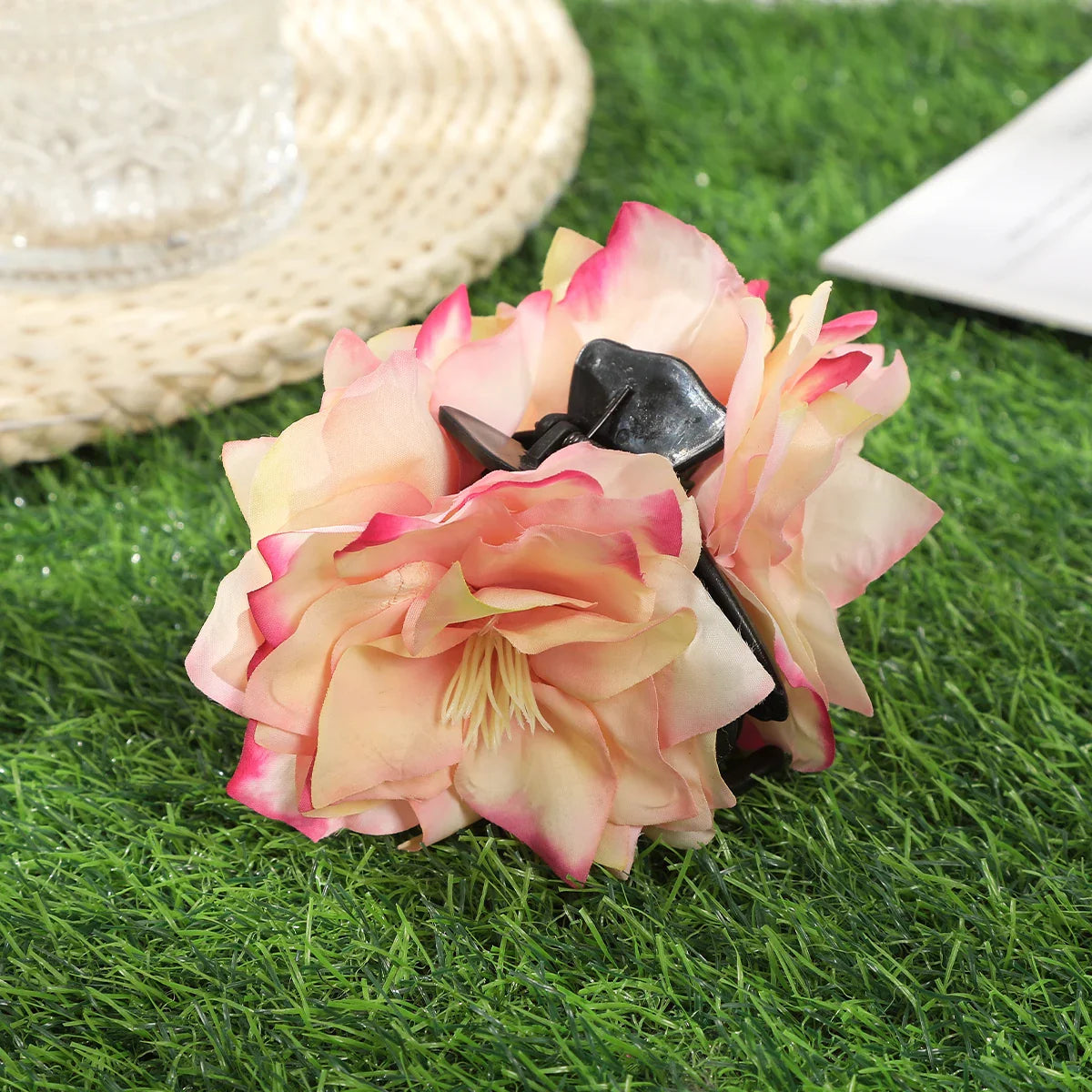 Haimeikang Large Flower Hair Clips for Women - Thick Hair Barrettes, Crab Claw Hairpins, Summer Fashion Hair Accessories for Weddings, Parties, and Everyday Wear