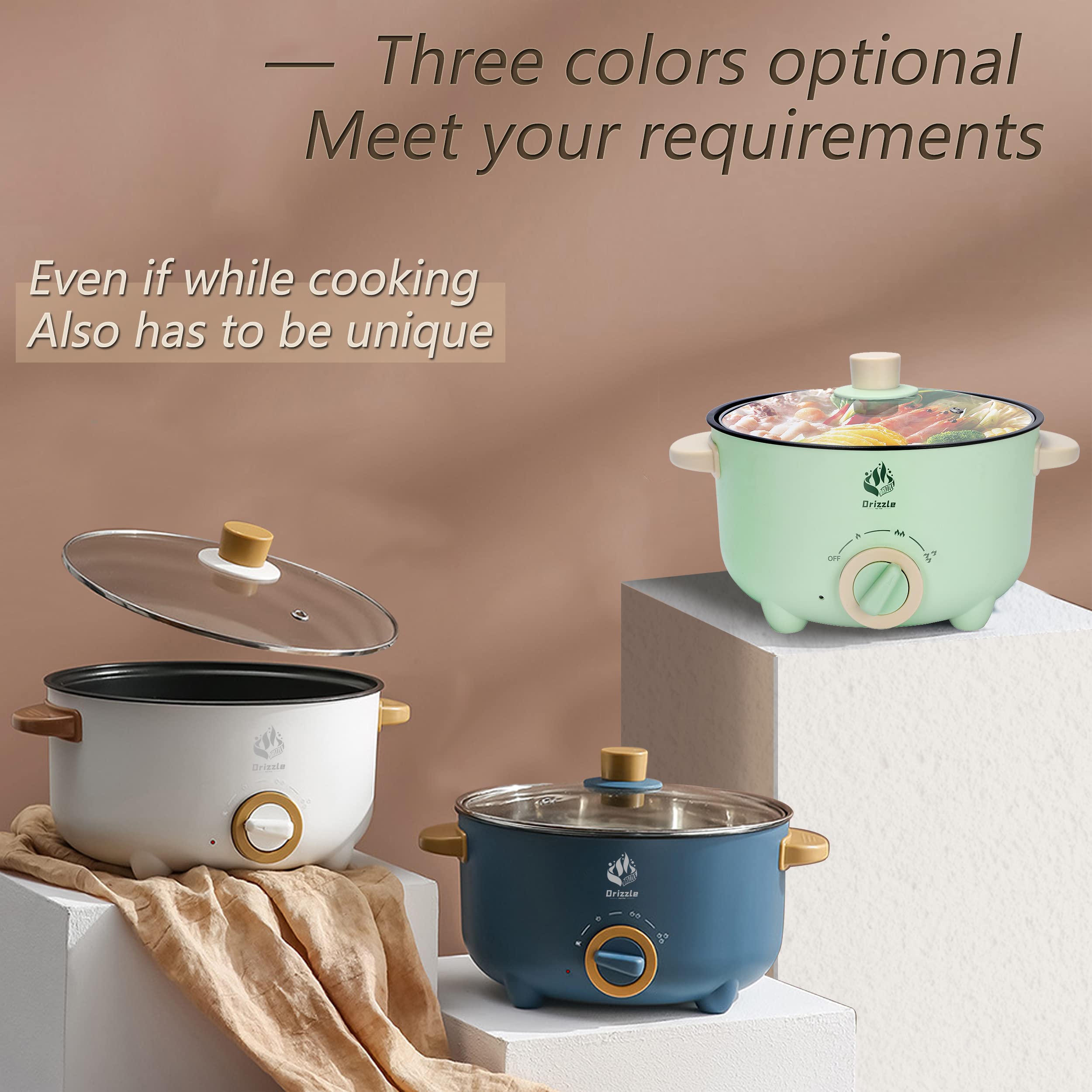 3L Electric Hot Pot Cooker & Skillet - 110V Non-Stick Multi-Function Cookware for Frying, Grilling, Stir-Frying, Stewing - Perfect for Hot Pot, Ramen, Shabu Shabu, Steak & Noodles - Ideal for Home, Office, Party, Dorm & Kitchen Cooking