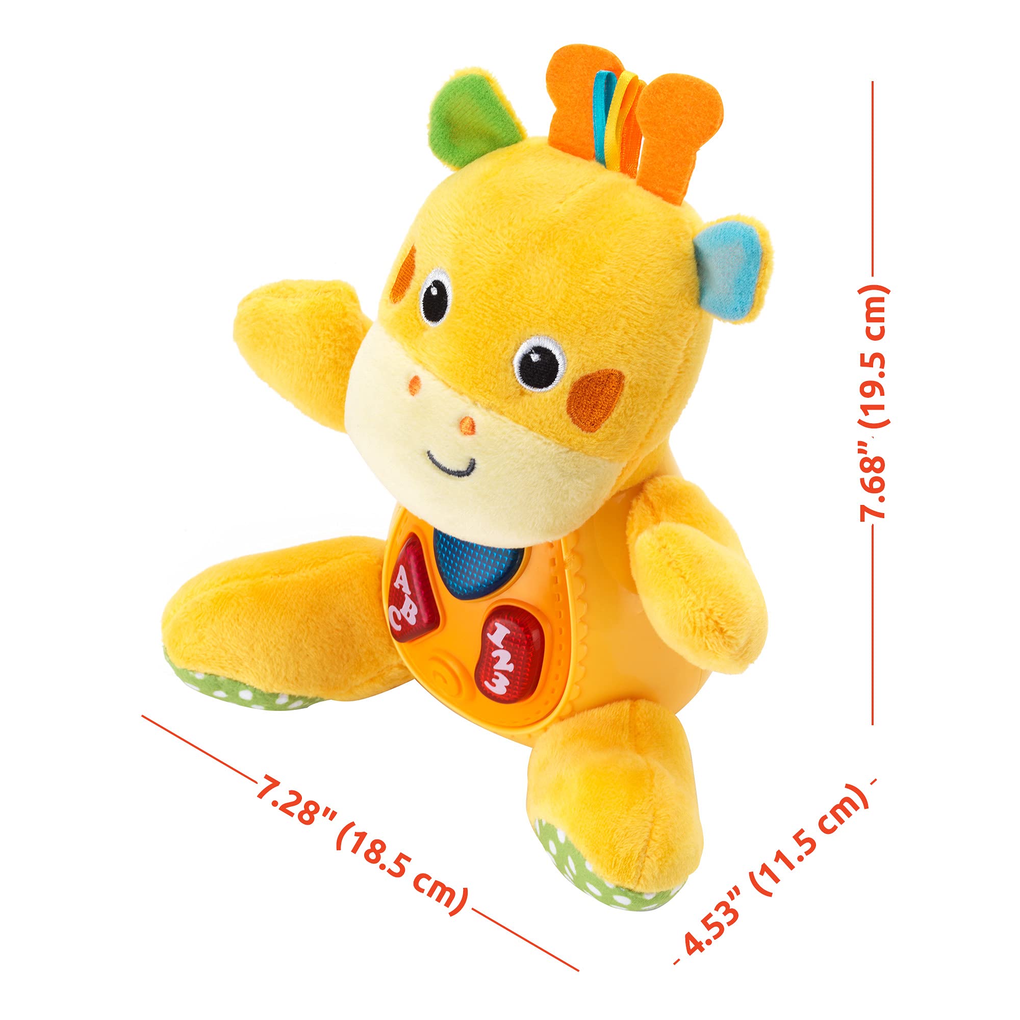 KiddoLab Sing 'N Learn with Me Plush Giraffe - Interactive Musical Stuffed Animal Toy with 3 Light-Up Buttons, 4 Nursery Rhymes & Sound Effects - Soft Educational Toy for Babies & Toddlers - Perfect for Playtime, Bedtime & Early Learning Development