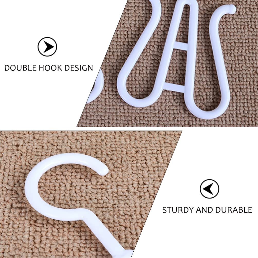 10Pcs White Shoe Hangers & Drying Rack - Double Hook Hanging Shoe Organizer for Bicycle, Home, Kitchen Storage - Space Saving Closet & Entryway Organization Solution