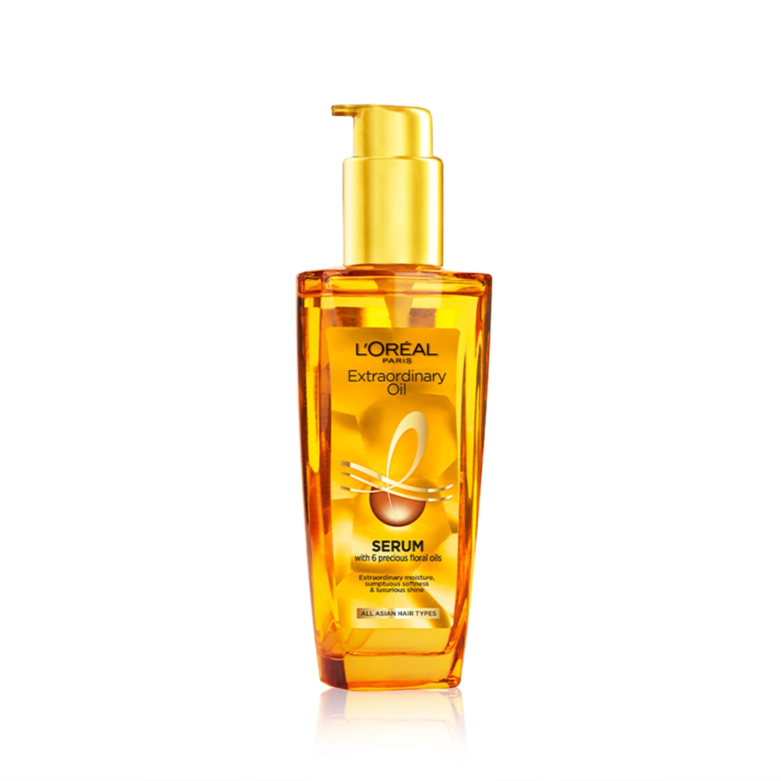 L'Oreal Paris Extraordinary Oil Serum - 100ml with 6 Rare Flower Oils for Dry, Frizzy & Flyaway Hair | Hydration, Protection & Shine | Perfect for Daily Hair Care & Styling