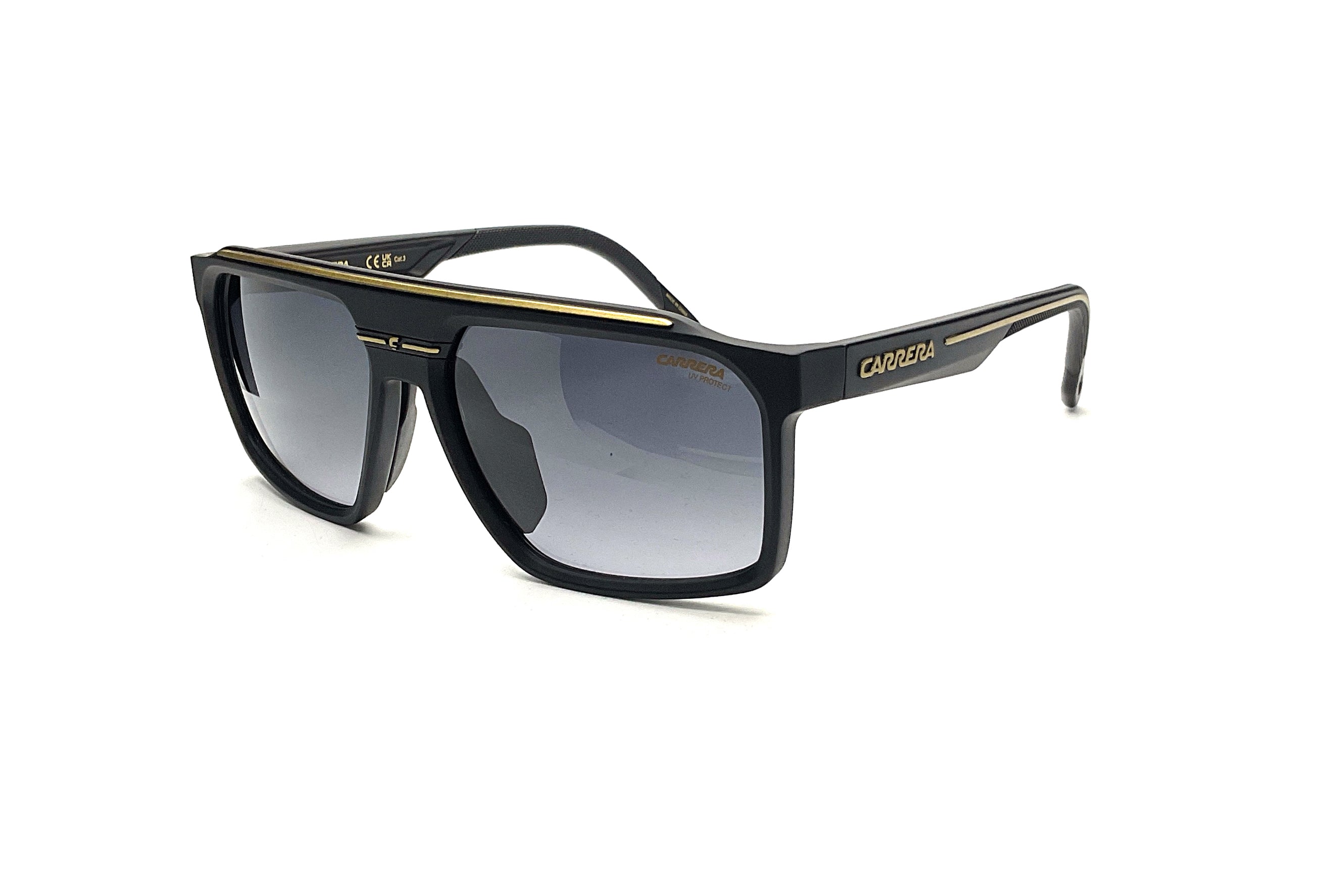 Carrera C Sport 04 Matte Black Gold Sunglasses - Polarized UV Protection for Men & Women - Perfect for Driving, Running, and Outdoor Activities