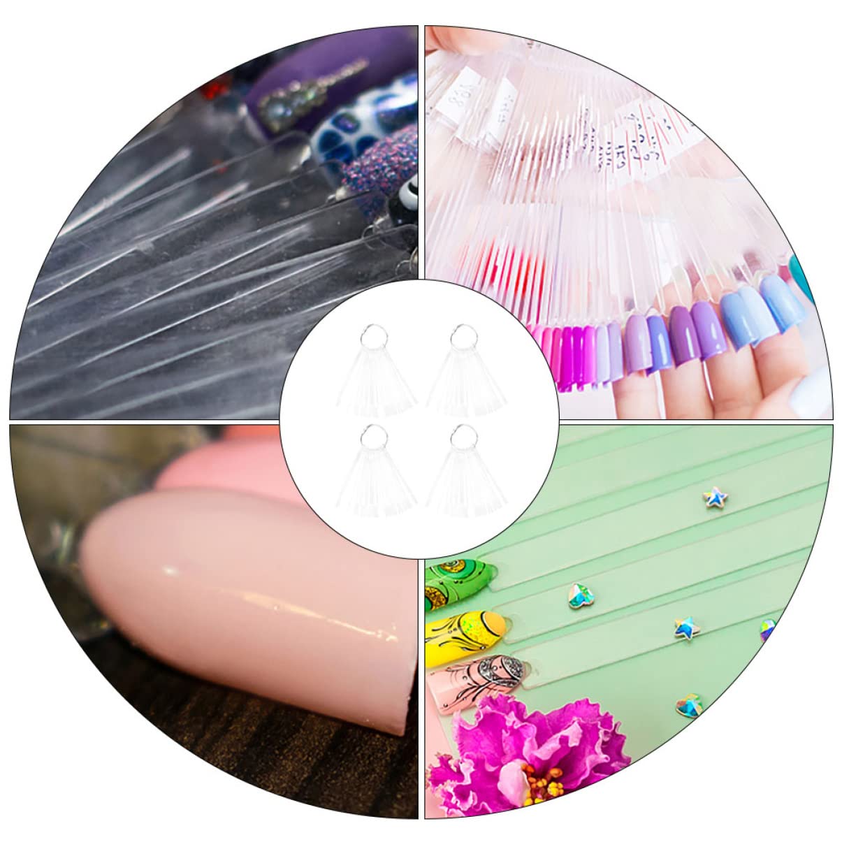 Beatifufu 150pcs Nail Polish Testers - Professional Nail Art Display Tips & Salon Nail Color Cards for Manicure Practice, Salon Displays & DIY Nail Art at Home
