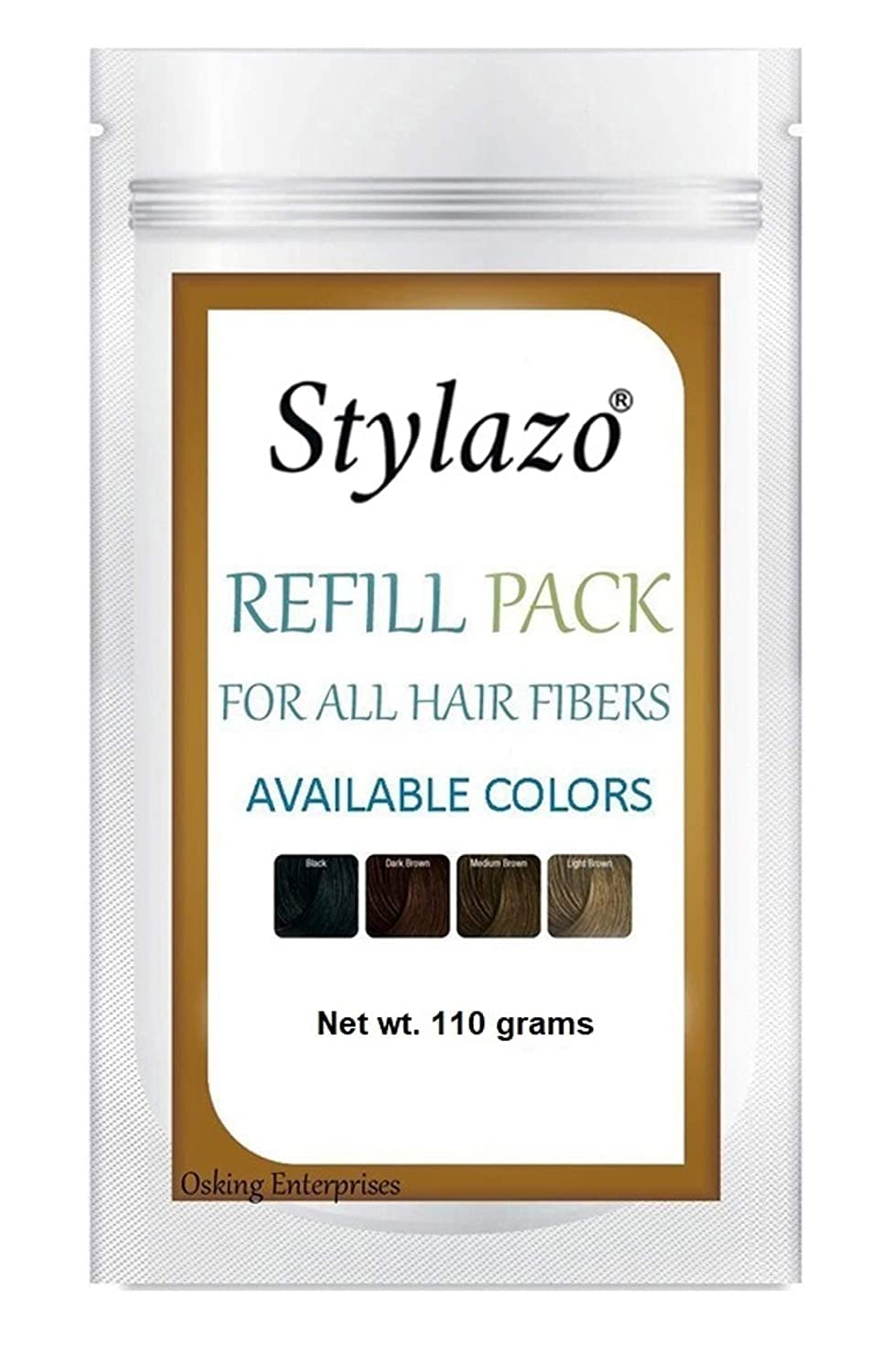 Stylazo Hair Fibers for Thinning Hair - 110g Light Brown Natural Hair Thickener, Instant Hair Loss Concealer & Volumizing Fibers for Men & Women - Perfect for Daily Use, Special Occasions & Confidence Boost