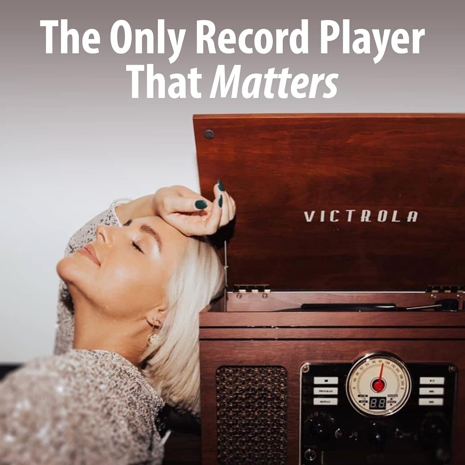 Victrola Nostalgic 6-in-1 Bluetooth Record Player & Multimedia Center with Built-in Speakers - 3-Speed Turntable, CD & Cassette Player, FM Radio | Wireless Music Streaming | Mahogany Finish | Perfect for Home Entertainment & Vinyl Collectors