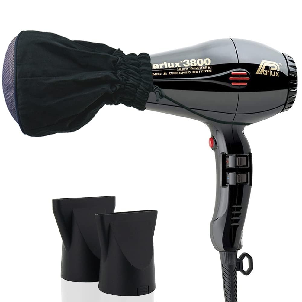 Parlux 3800 Professional Hair Dryer - Ionic Ceramic Technology for Frizz-Free Shine | Eco-Friendly & Fast Drying | Includes Metal Mesh Diffuser for Curly Hair | Perfect for Salon & Home Use