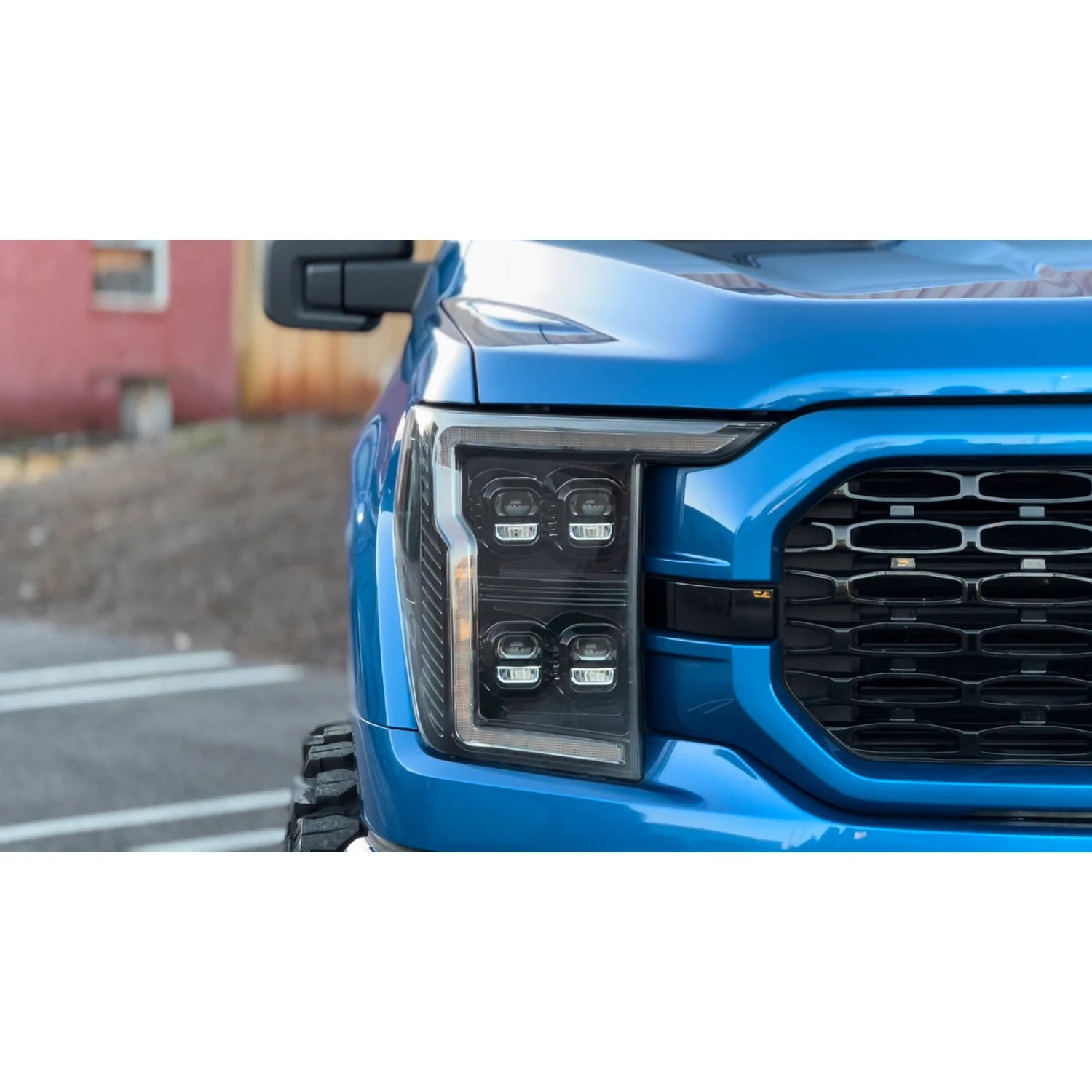 Ford F150 2021-2023 LED Headlights - Ultra Bright Hi/Low Beam, Smooth OLED DRL, Scanning Amber Turn Signals - Direct Replacement for OEM Halogen Headlights (Smoked/Black) - Upgrade for Night Driving & Off-Road Adventures
