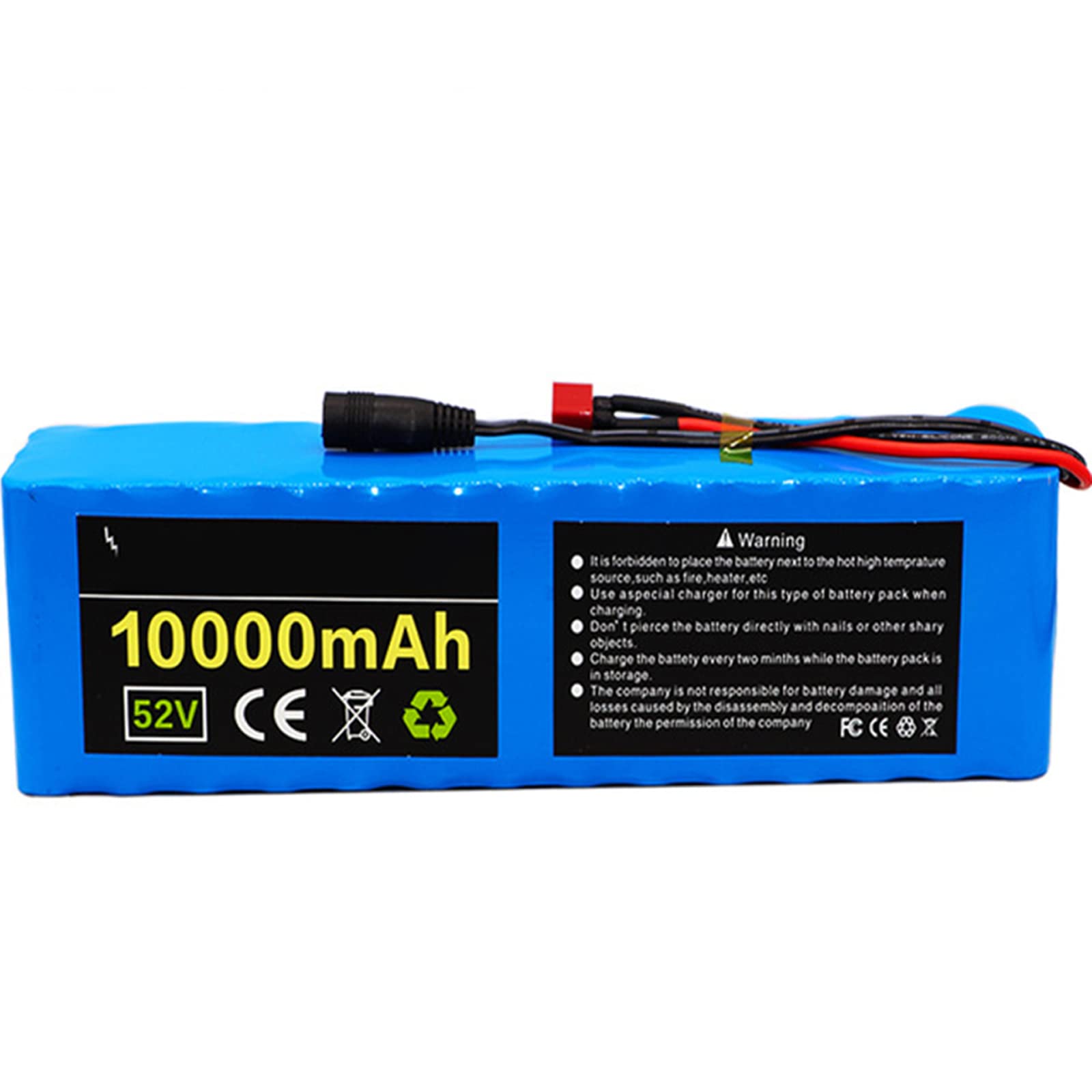 52V 10Ah-14Ah Lithium Ebike Battery Pack with BMS & Charger - Compatible with 250W-1000W Electric Bicycles, Scooters & Mopeds - Long-Lasting Power for Commuting, Off-Road Adventures & Urban Travel