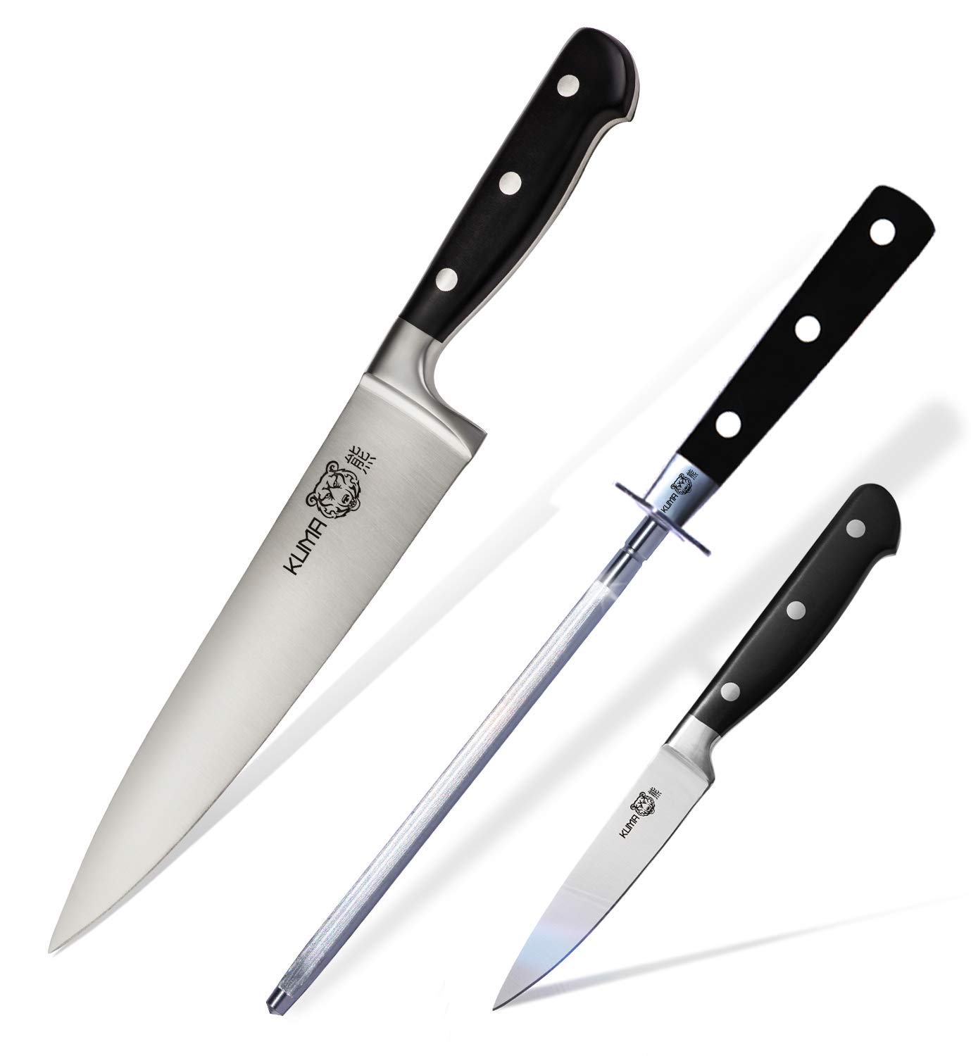 KUMA Professional Chef Knife Set - 3-Piece Razor Sharp Kitchen Knives with 8