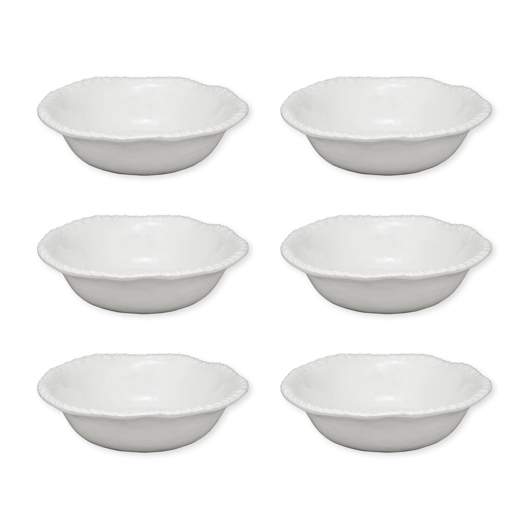 UPware 6-Piece Melamine Dinner Bowl Set - BPA-Free, Dishwasher Safe, 8-Inch Round Bowls for Pasta, Rice, Soup & Salad | Durable Kitchen & Dining Tableware for Restaurants, Picnics & Everyday Use (White)