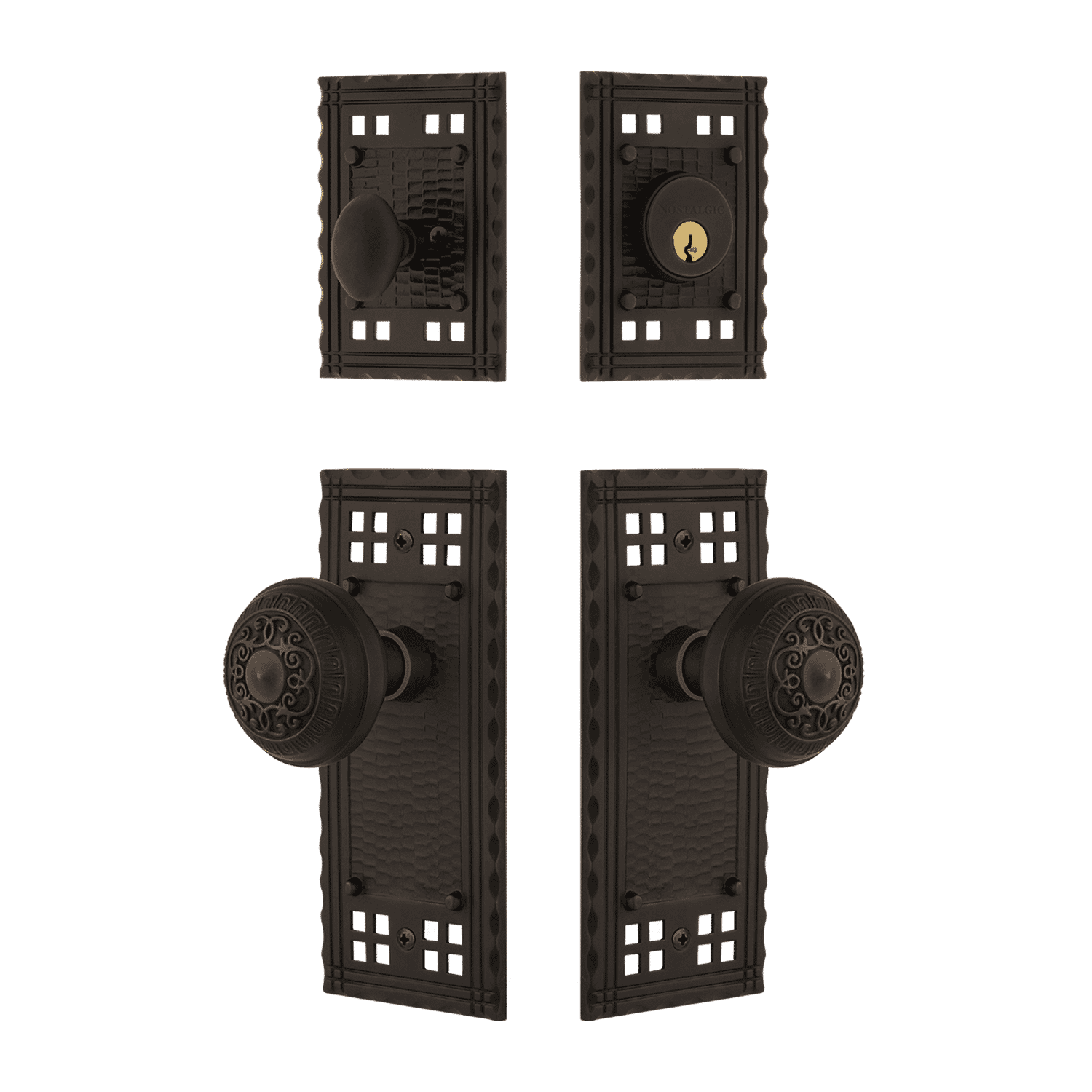 Craftsman Entry Set with Egg & Dart Knob in Oil Rubbed Bronze - Premium Door Hardware for Traditional & Modern Homes - Perfect for Front Doors, Interior Doors & Home Renovation Projects