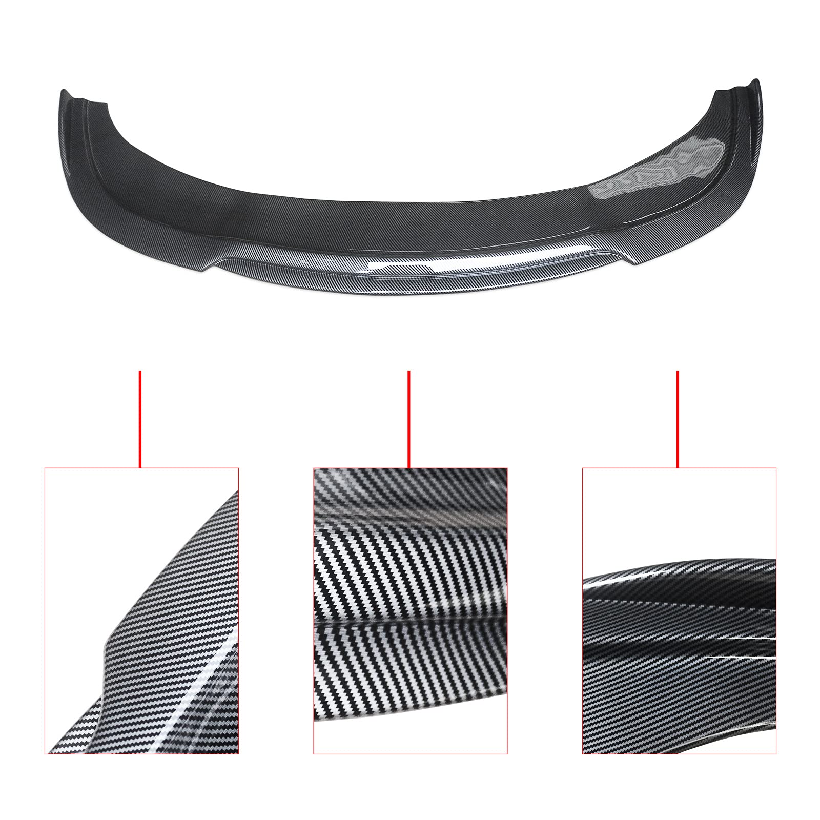 NINTE Front Lip Spoiler for 2015-2020 Chrysler 300 RT - ABS Painted Carbon Fiber Double-Deck Style Bumper Splitter - Aggressive Look & Enhanced Aerodynamics for Street & Show Cars