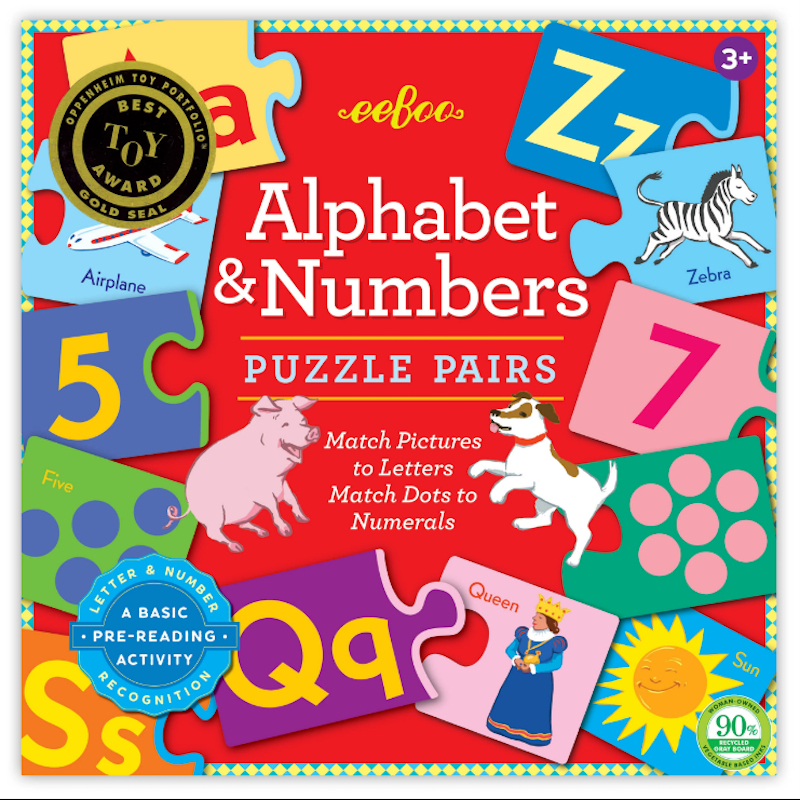 Alphabet & Numbers Puzzle Pairs - Educational Wooden Matching Game for Kids - Perfect for Preschool Learning, Homeschooling & Early Childhood Development