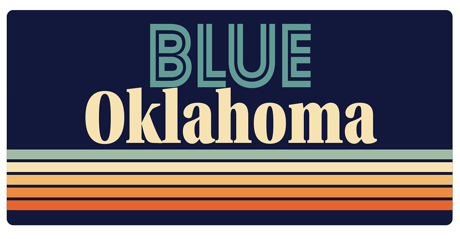 Blue Oklahoma 5 x 2.5-Inch Retro Fridge Magnet - Vintage Souvenir for Refrigerators, Lockers & Metal Surfaces - Perfect for Home, Office & Travel Decor