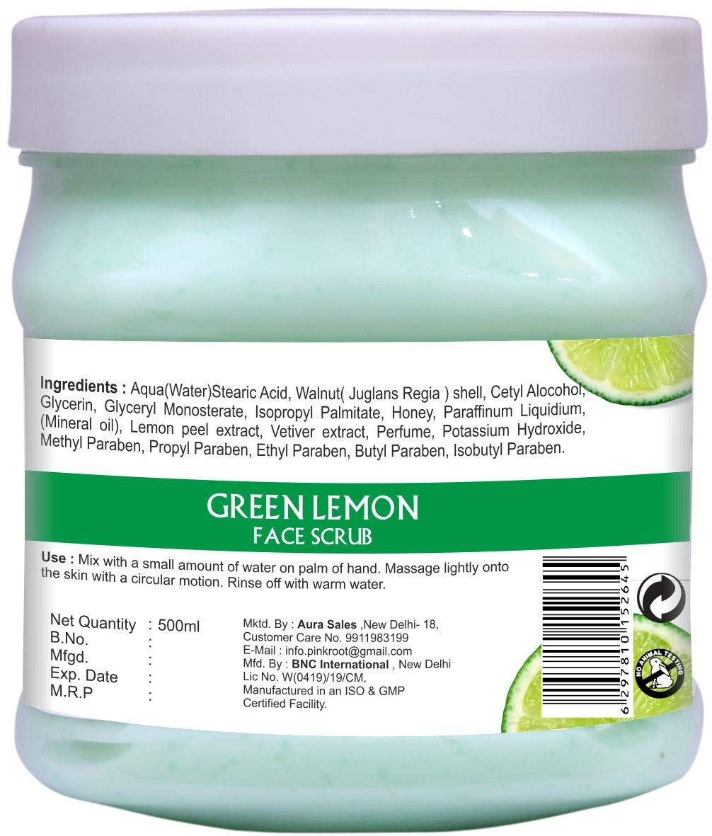 Organic Pink Root Cocoa Butter Cold Cream & Green Lemon Scrub Set - 500gm Each | Moisturizing & Exfoliating Skincare for Dry Skin | Perfect for Spa Day & At-Home Self Care Routine