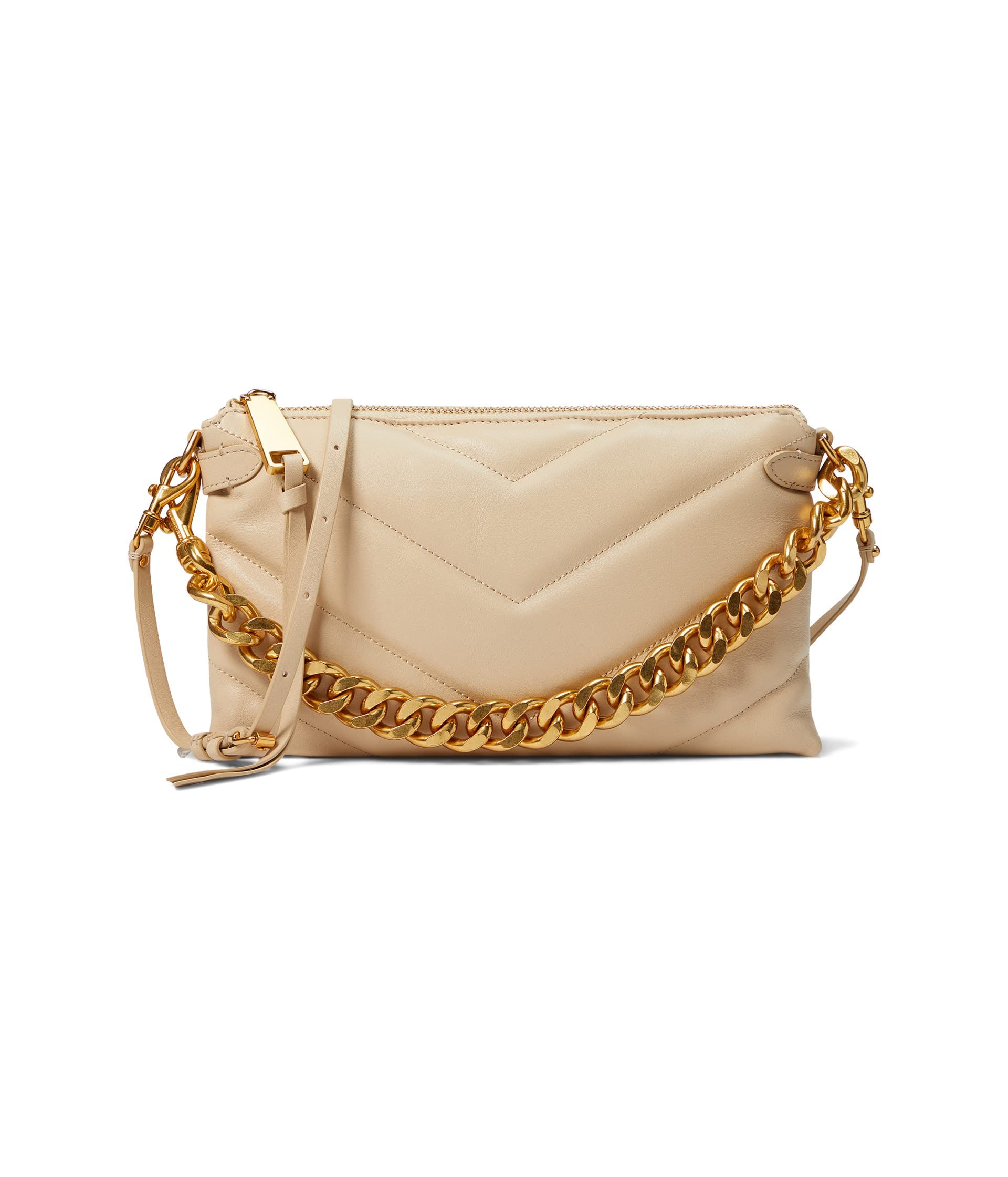 REBECCA MINKOFF Women's Leather Crossbody Bag in Latte Brown - Stylish Shoulder Purse for Everyday Use, Travel & Date Night