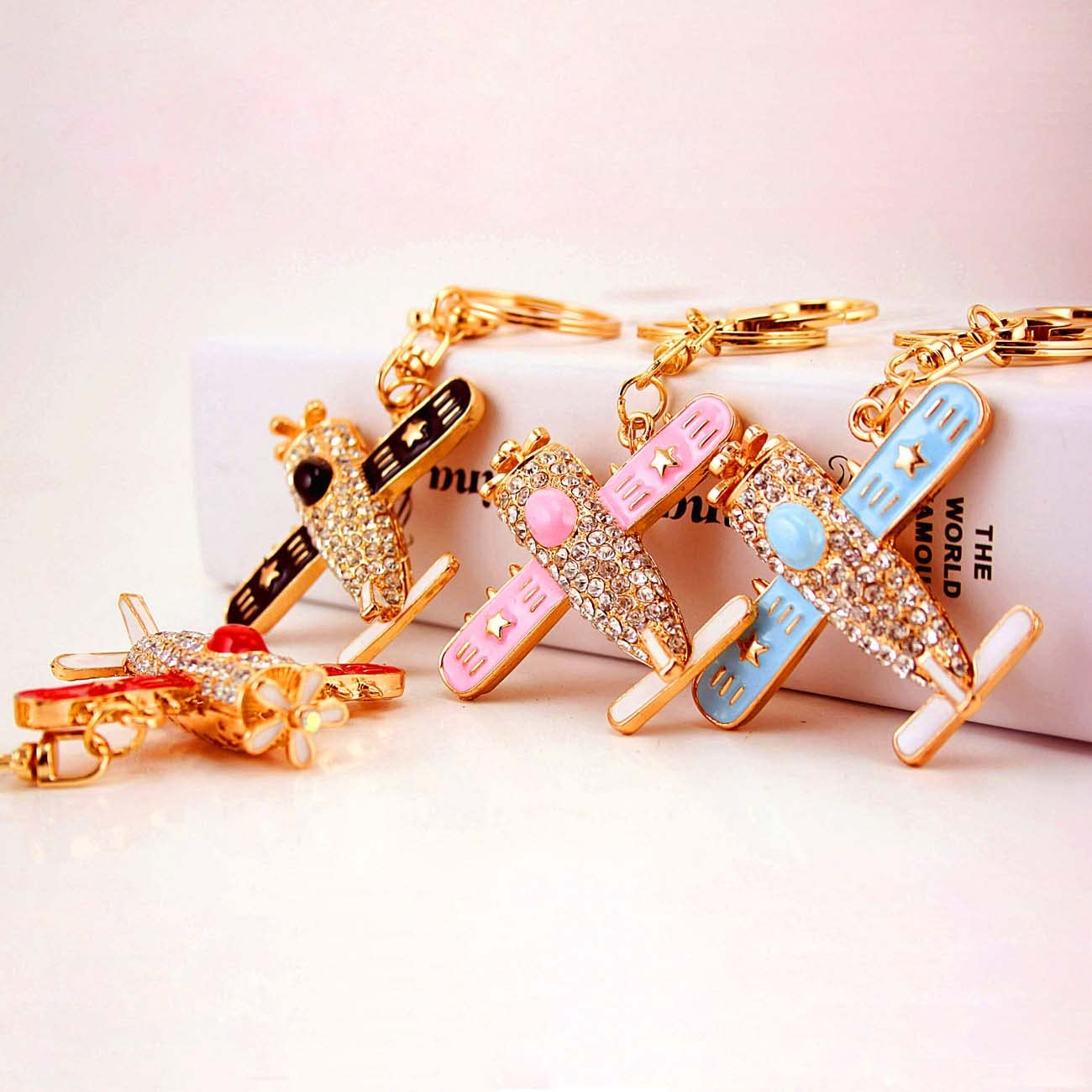 Sparkling Crystal Car & Airplane Keychain - Elegant Handbag Charm for Women | Perfect Gift for Girls, Travel Enthusiasts & Fashion Lovers | Birthday, Graduation & Friendship Present