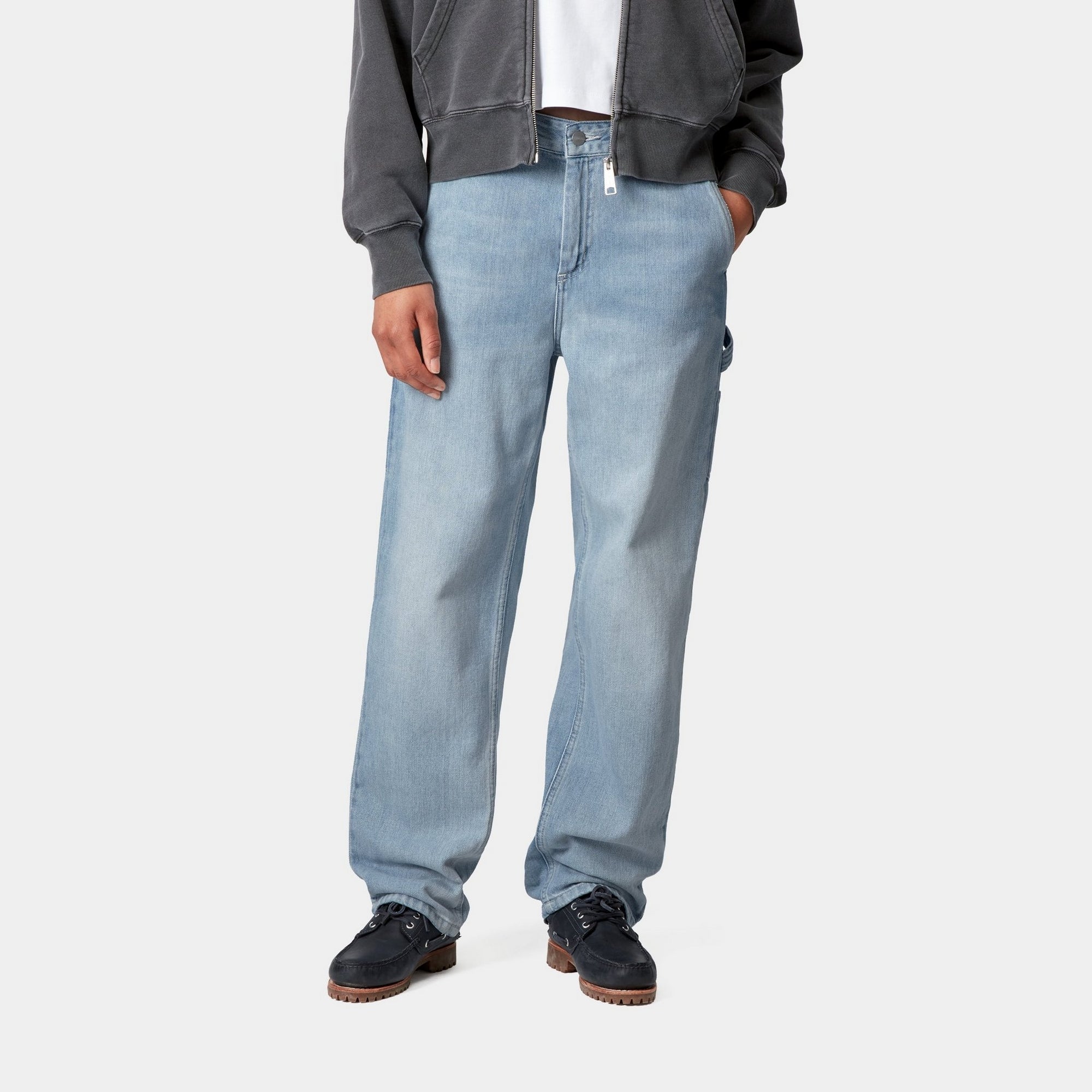 Straight Leg Pierce Denim Jeans for Women - Light Stone Washed Blue | Casual Wear, Office Outfits & Everyday Comfort