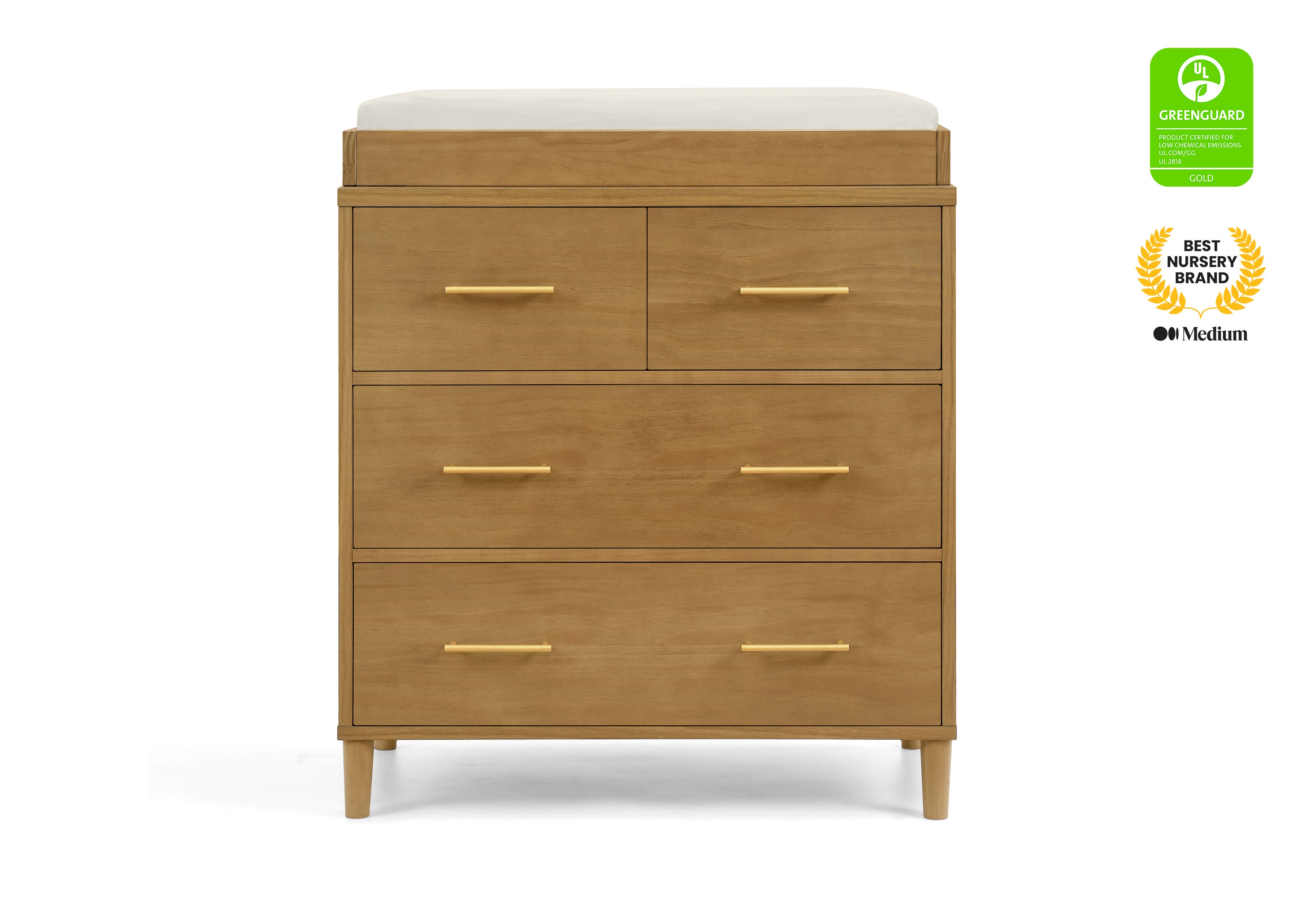Classic 4 Drawer Dresser with Changing Top & Interlocking Drawers - Nursery Furniture for Baby Essentials Storage & Organization - Perfect for Baby Rooms, Daycare Centers & Nursery Decor