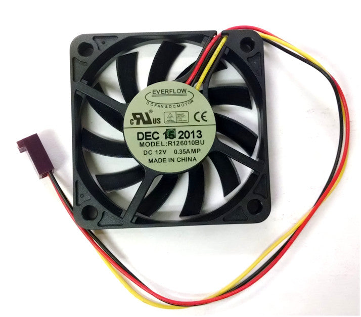 Everflow 60x60x10mm Ultra High Speed 12V 3-Wire 3-Pin R126010BU Cooling Fan - Perfect for PC, Gaming Rig, Server & Electronic Cooling Solutions