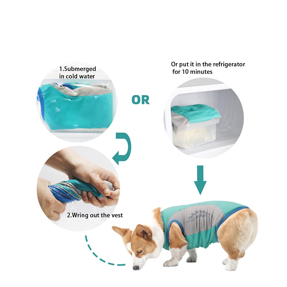 Breathable Dog Cooling Vest for Summer - Adjustable Pet Clothes for Small, Medium & Large Dogs | Corgi Puppy Shirt in Pink (8XL) | Perfect for Hot Weather Walks, Beach Trips & Outdoor Adventures